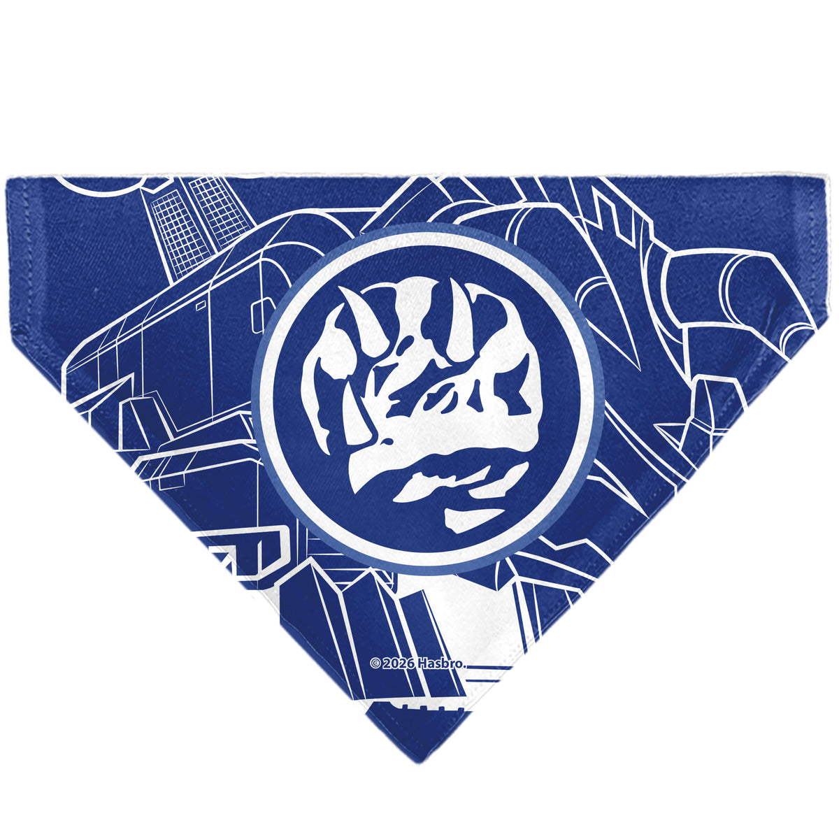 Pet Bandana - POWER RANGERS Blue Ranger Triceratops Coin Icon and Zord Blue/White Pet Bandanas Power Rangers