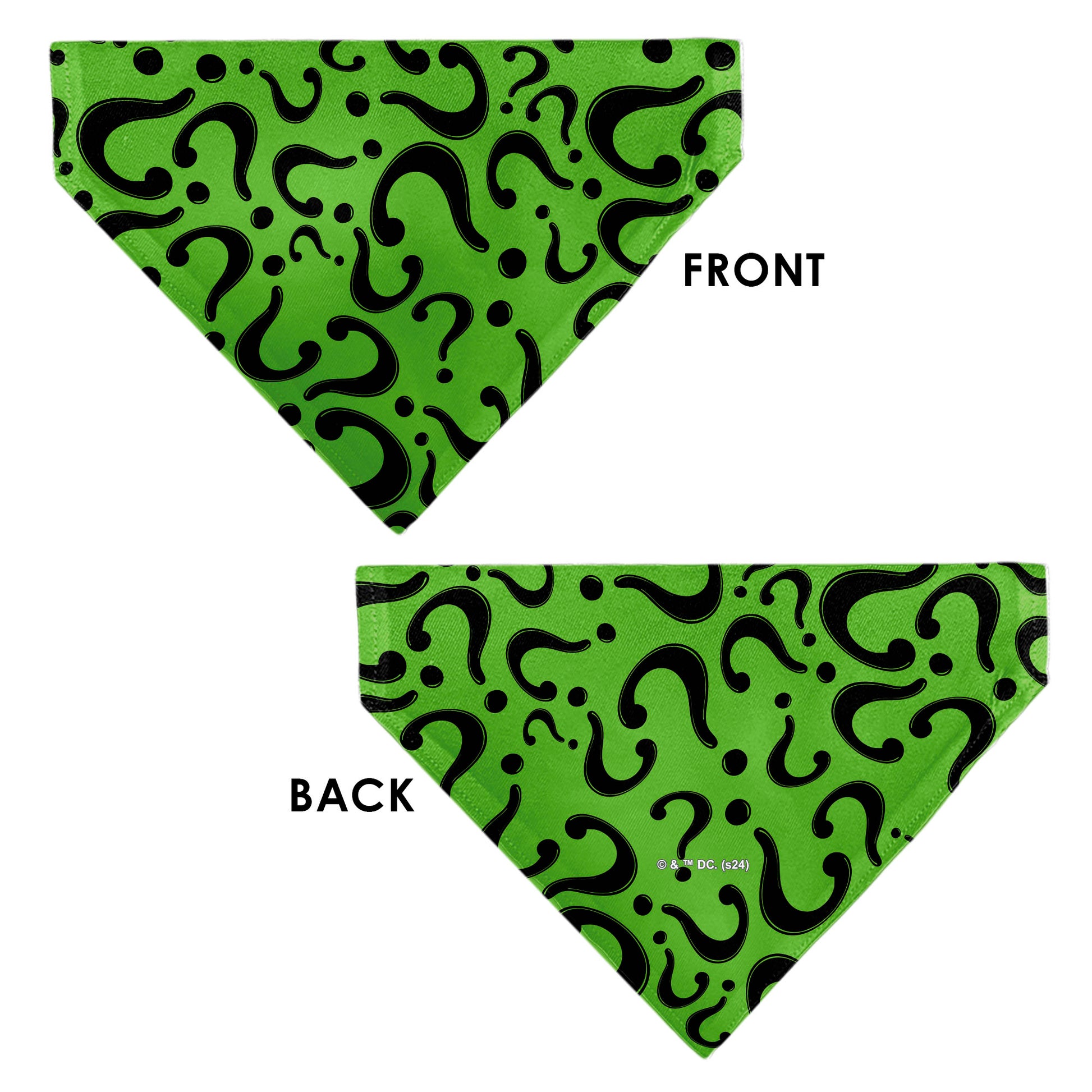 Pet Bandana - The Riddler Question Mark Logo Scattered Green/Black Pet Bandanas DC Comics