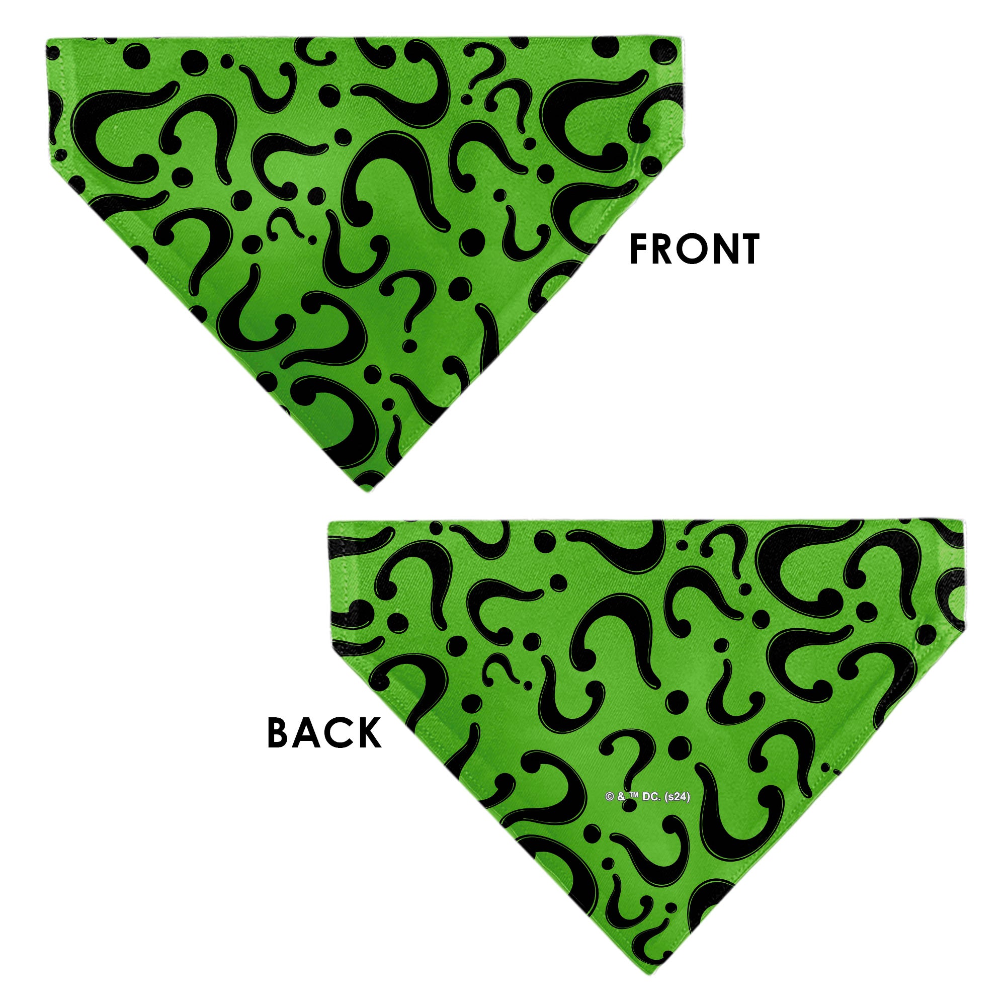 Pet Bandana - The Riddler Question Mark Logo Scattered Green/Black Pet Bandanas DC Comics