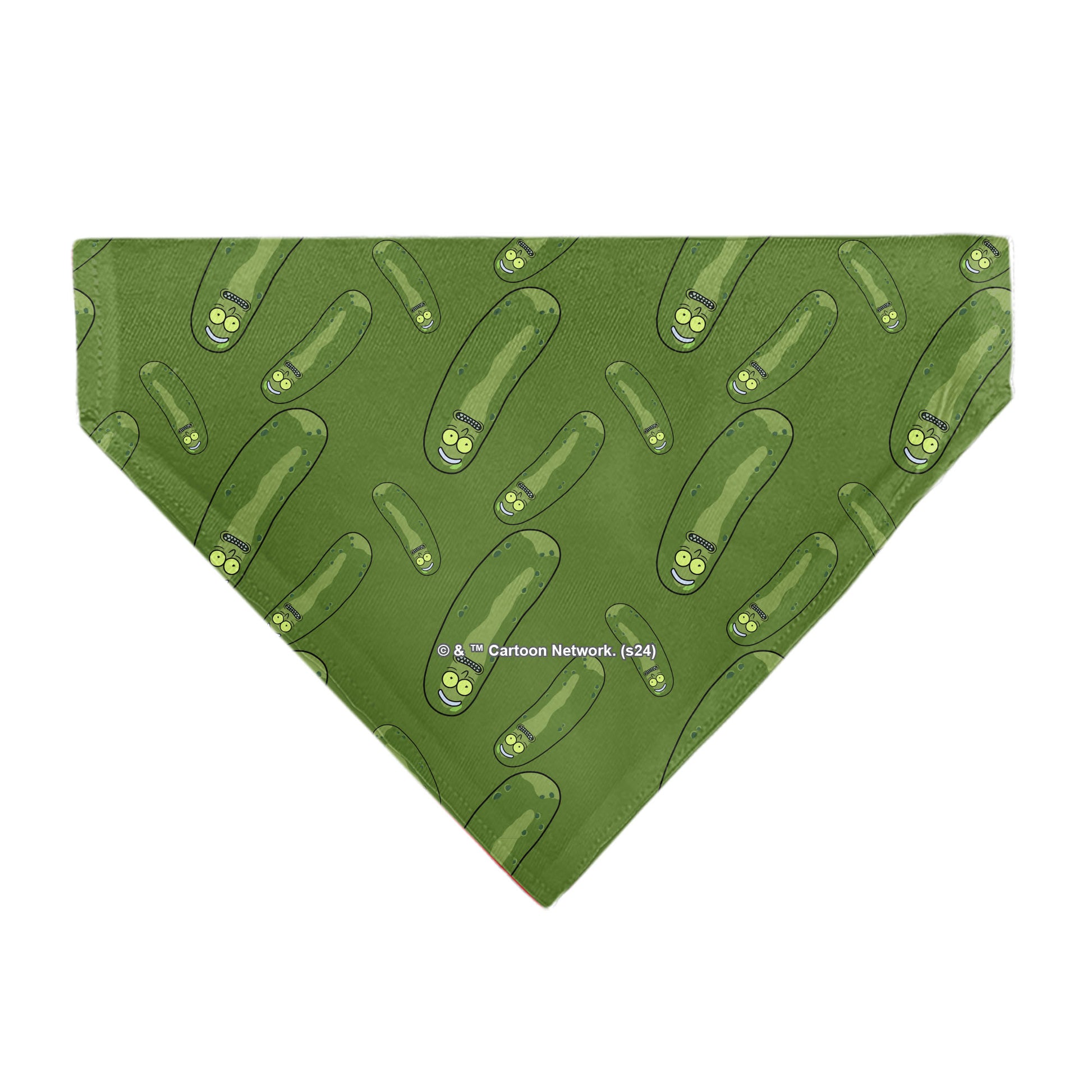 Pet Bandana - Rick and Morty Pickle Rick Pose Scattered Greens Pet Bandanas Rick and Morty