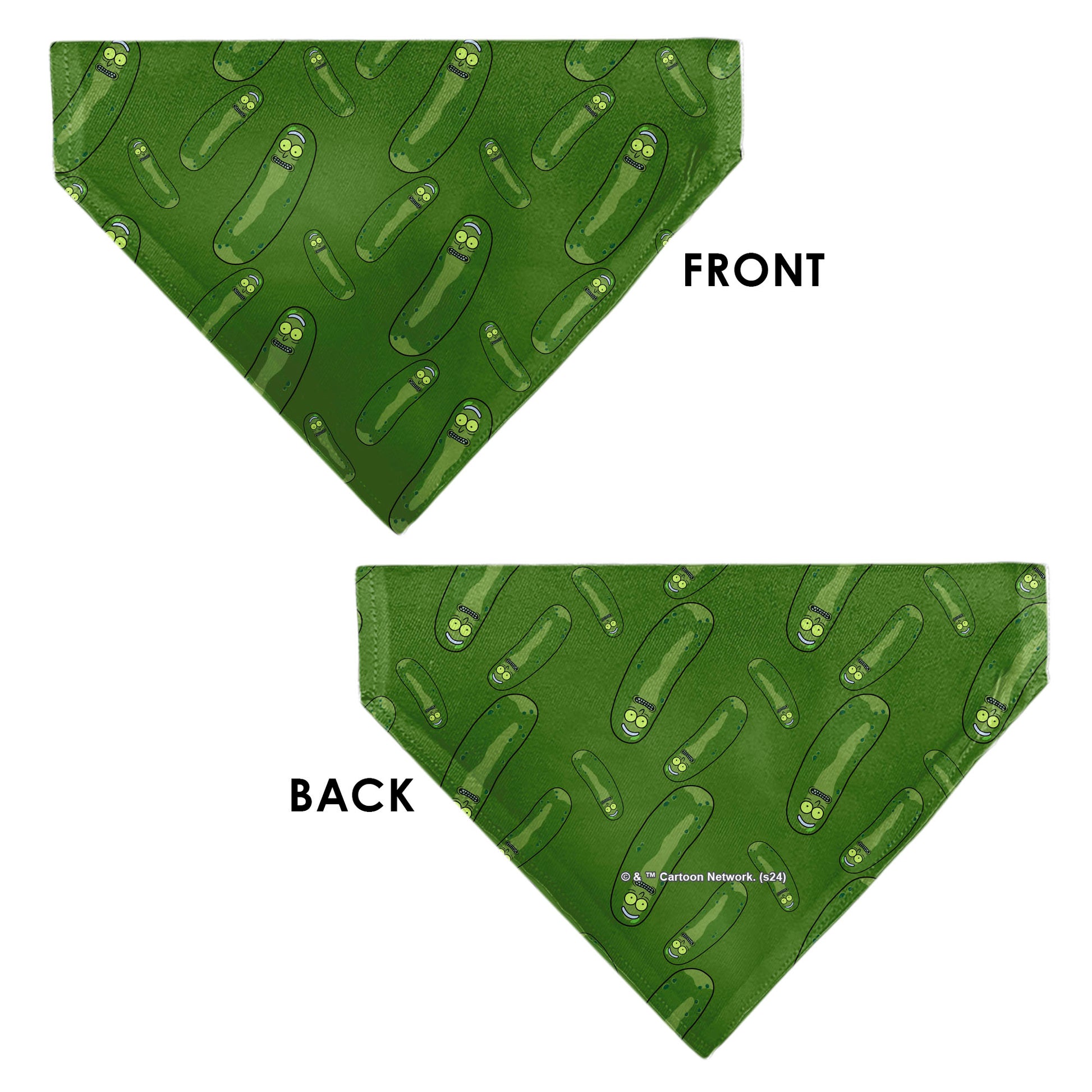 Pet Bandana - Rick and Morty Pickle Rick Pose Scattered Greens Pet Bandanas Rick and Morty