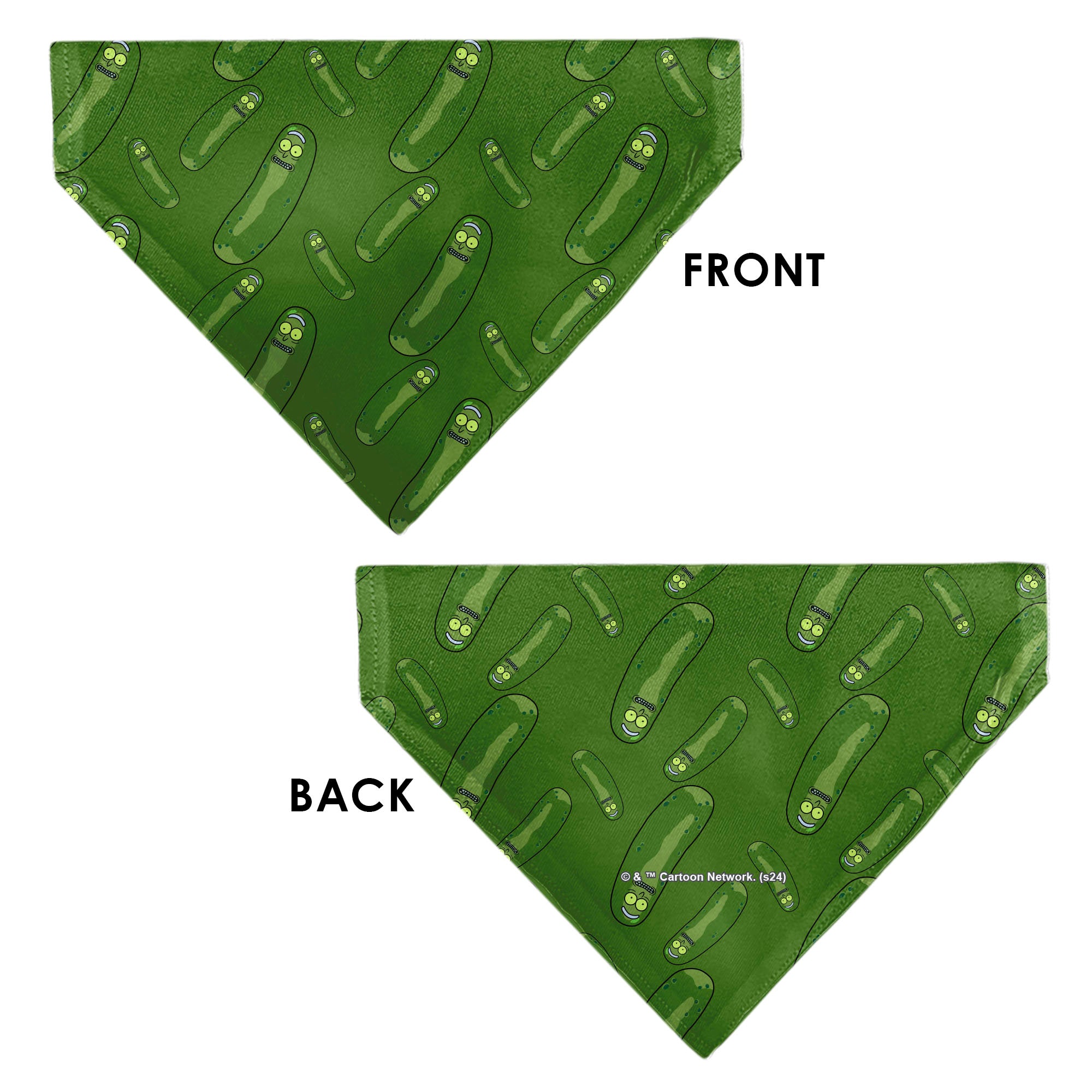 Pet Bandana - Rick and Morty Pickle Rick Pose Scattered Greens Pet Bandanas Rick and Morty