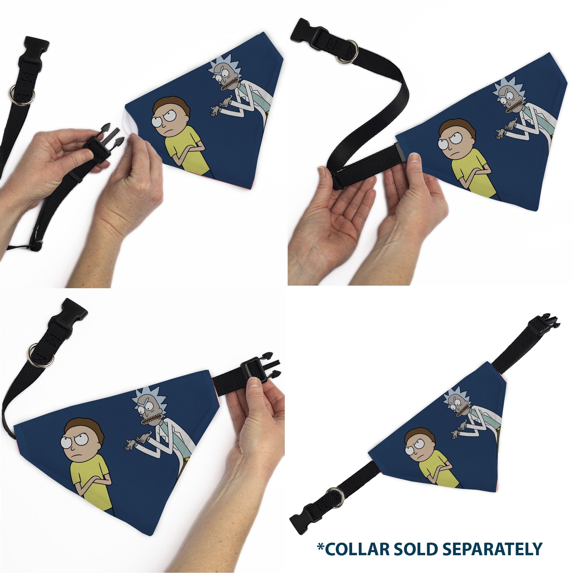 Pet Bandana - Rick and Morty Arms Crossed Pose Blue Pet Bandanas Rick and Morty