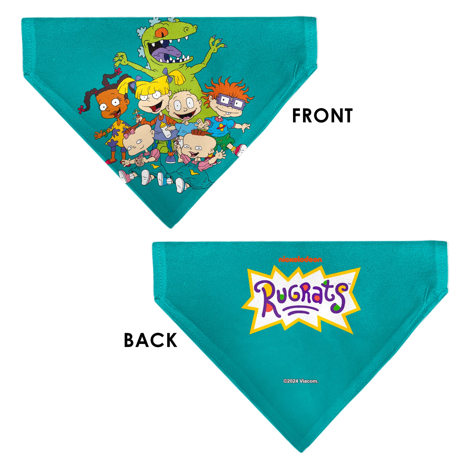 Pet Bandana - Rugrats Kids Group Pose and Title Logo Blue Pet Bandanas Rugrats