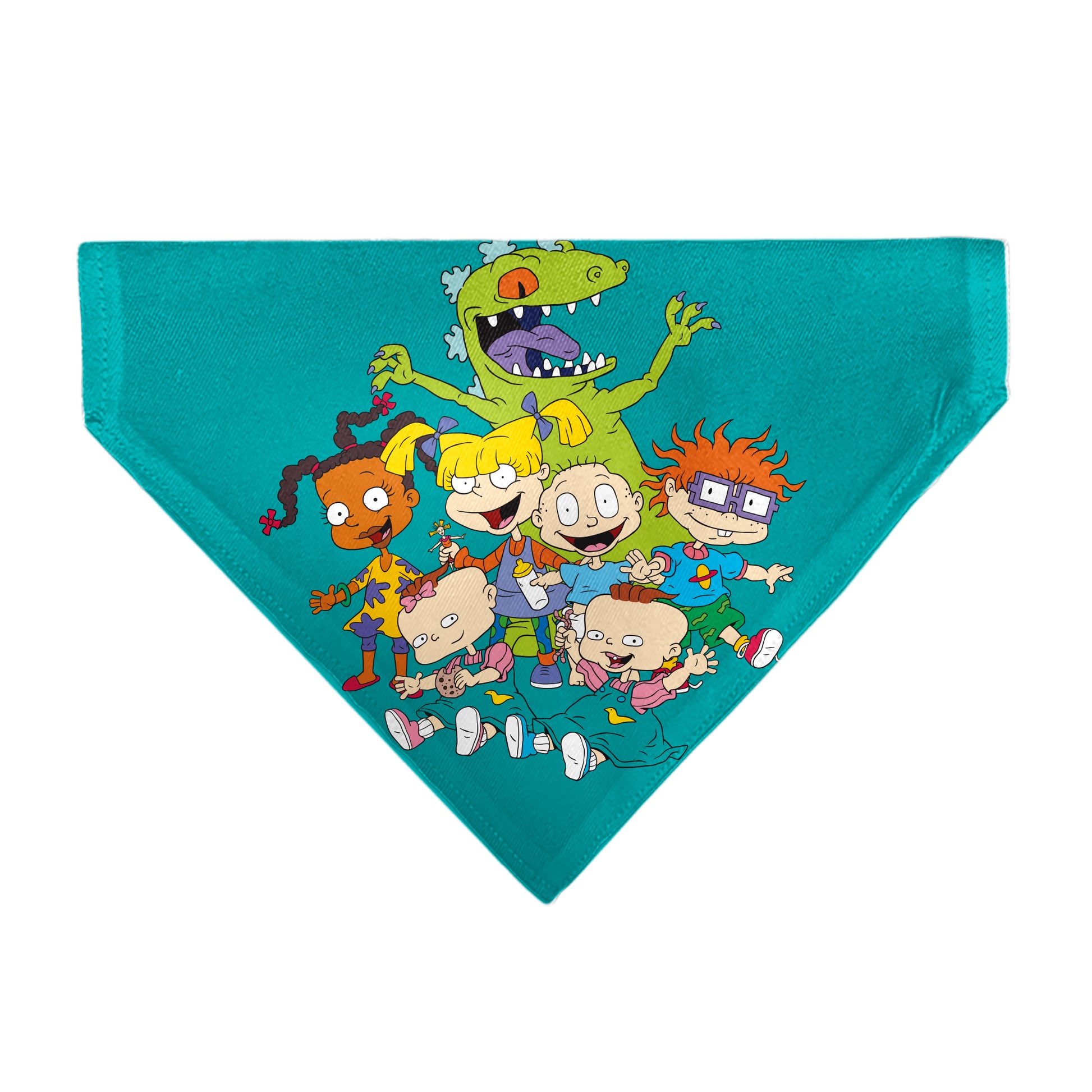 Pet Bandana - Rugrats Kids Group Pose and Title Logo Blue Pet Bandanas Rugrats