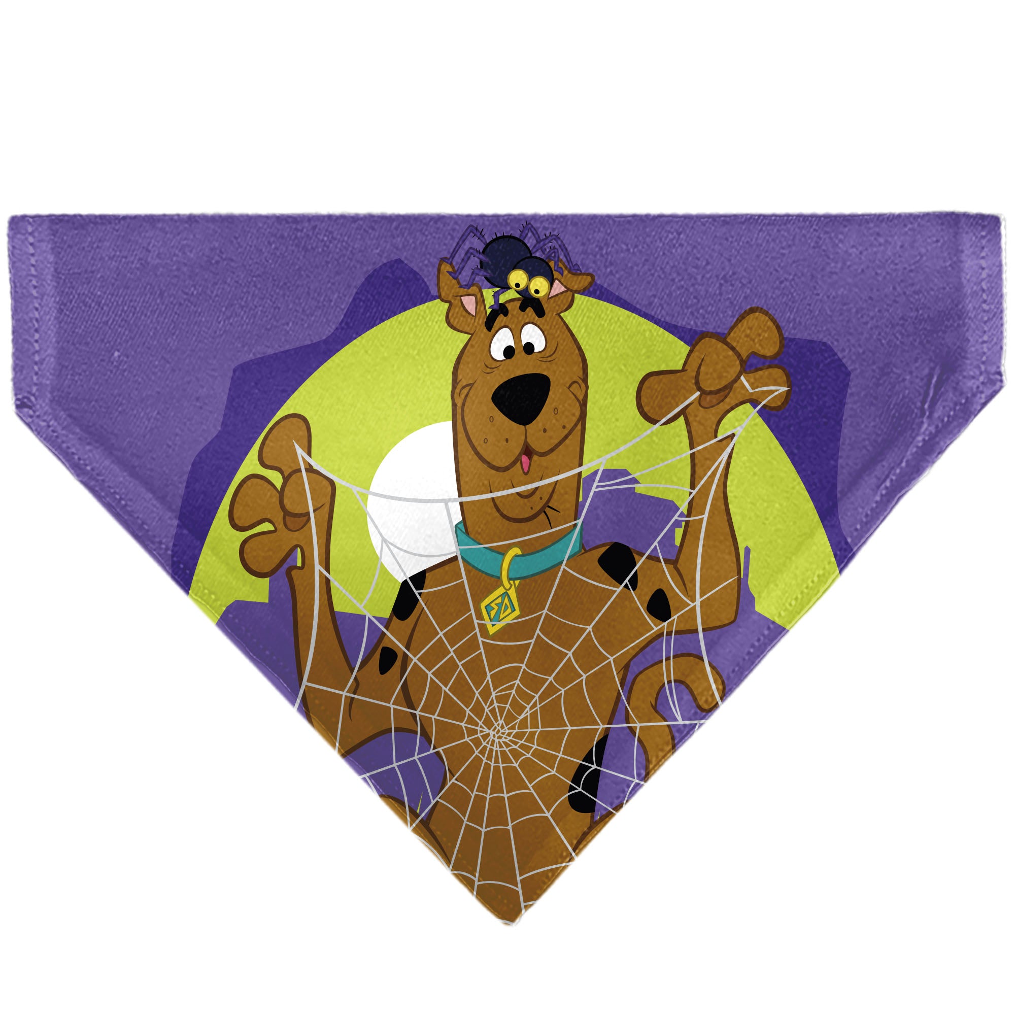 Pet Bandana - Scooby Doo Halloween Spider Web CREEPY CRAWLIES Pose Purples Pet Bandanas Scooby Doo
