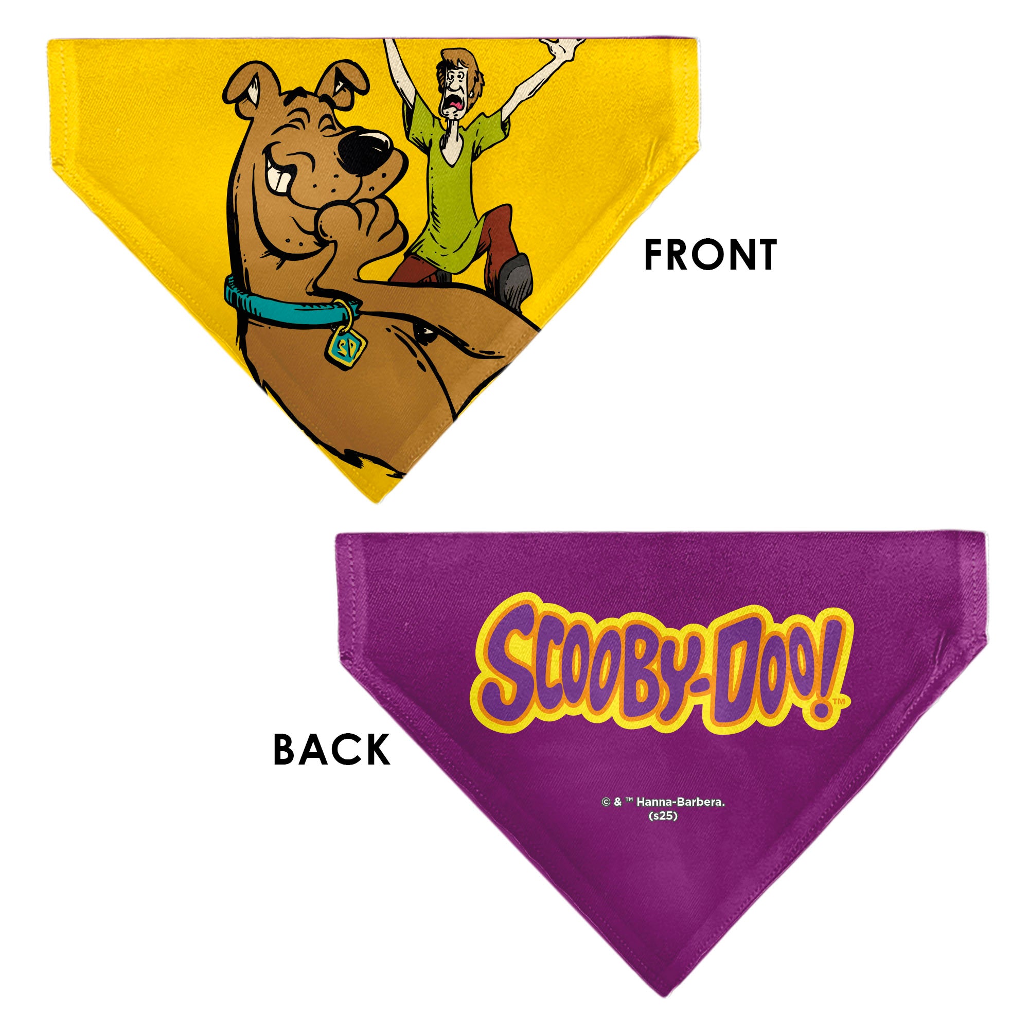 Pet Bandana - Scooby-Doo Laughing and Shaggy Screaming Pose Yellow