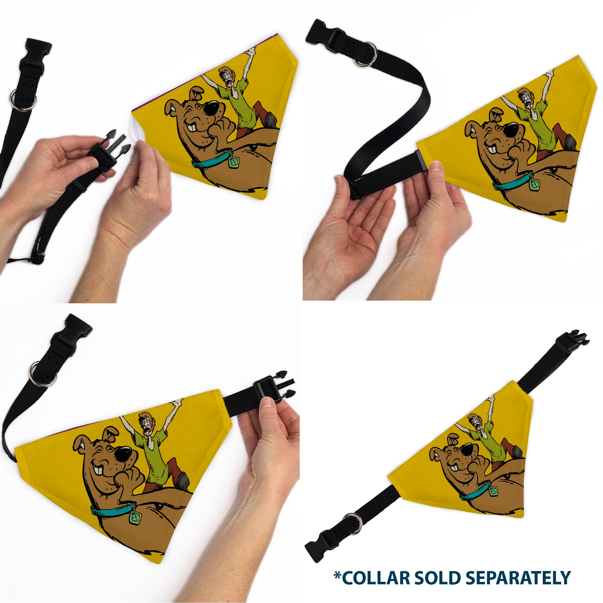 Pet Bandana - Scooby-Doo Laughing and Shaggy Screaming Pose Yellow