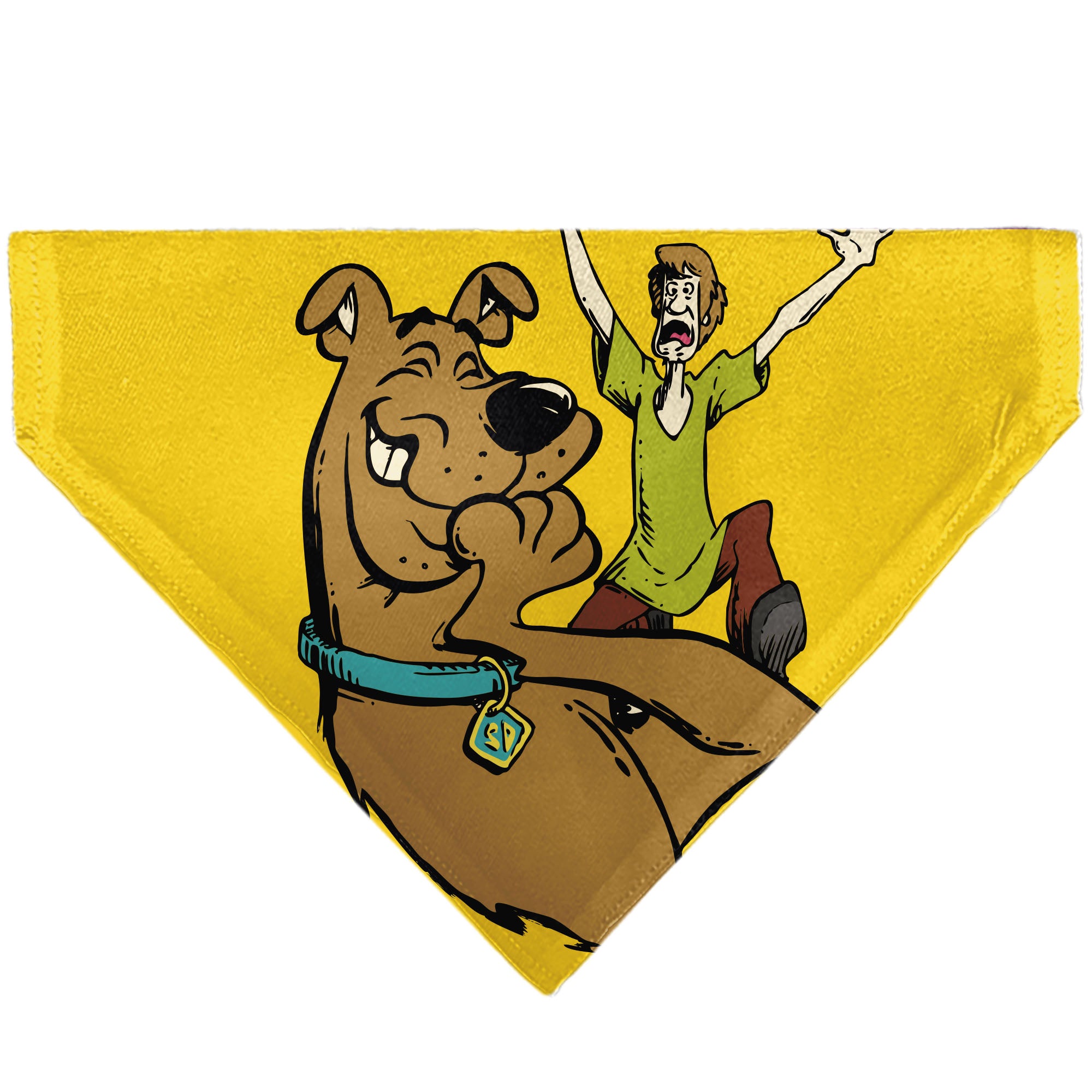 Pet Bandana - Scooby-Doo Laughing and Shaggy Screaming Pose Yellow