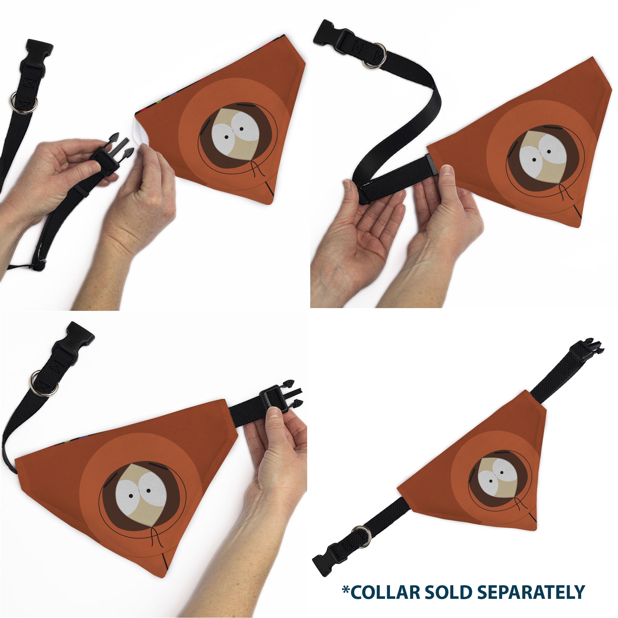 Pet Bandana - South Park Kenny McCormick Face Close-Up Orange Pet Bandanas South Park