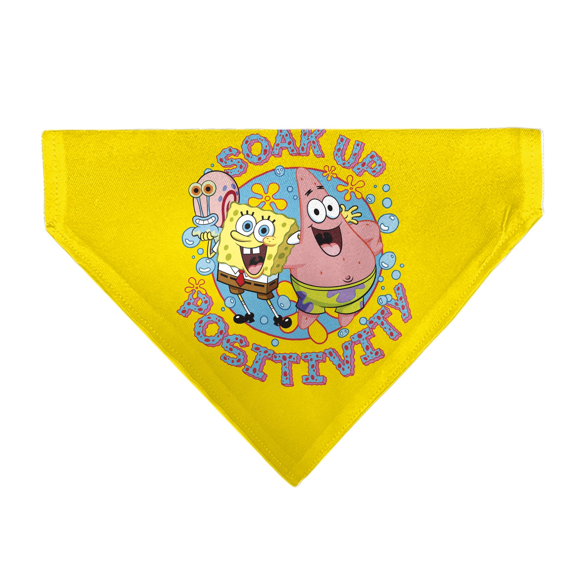 Pet Bandana - SpongeBob SquarePants and Friends SOAK UP POSITIVITY Pose Yellow Pet Bandanas SpongeBob SquarePants