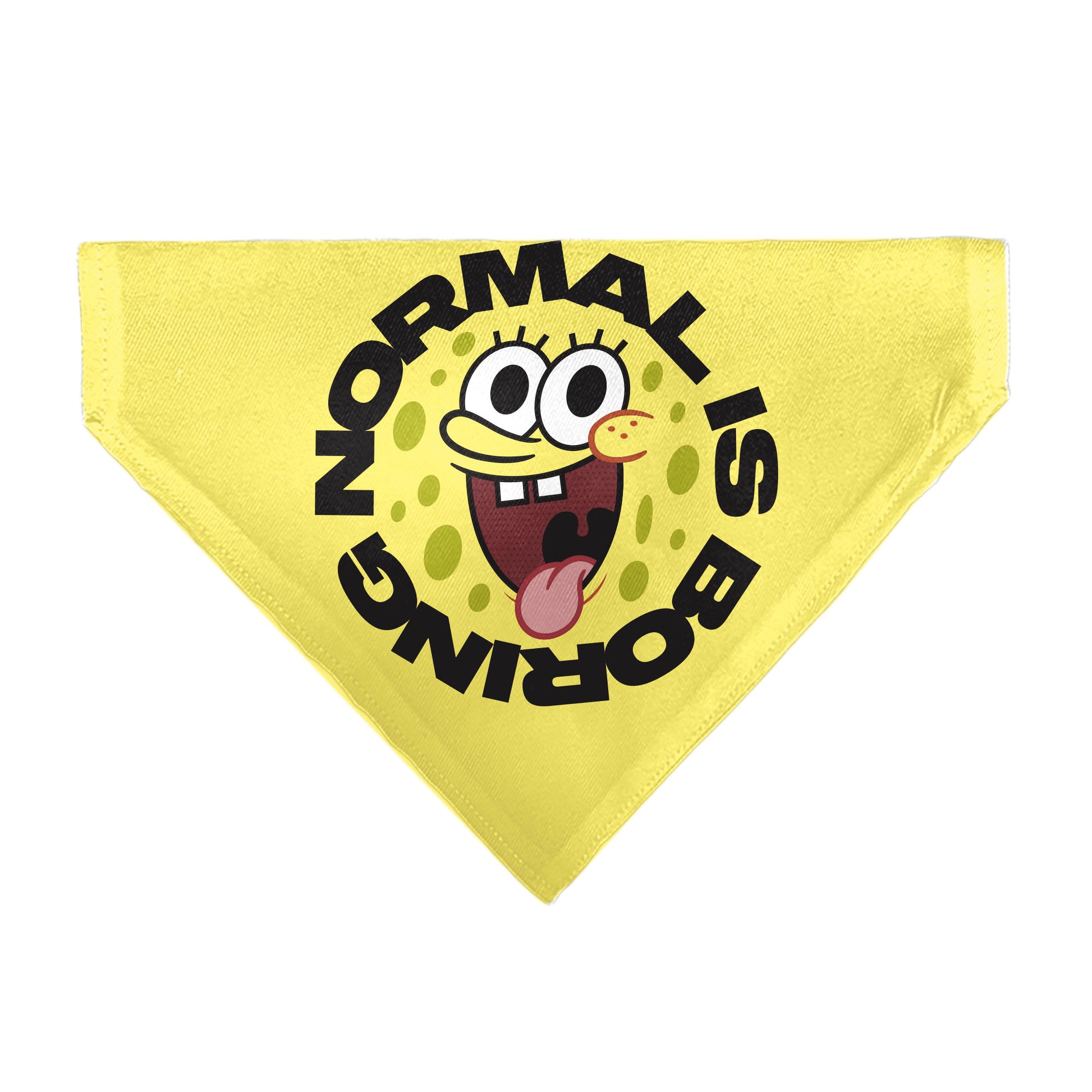 Pet Bandana - SpongeBob SquarePants NORMAL IS BORING Pose Yellows Pet Bandanas SpongeBob SquarePants