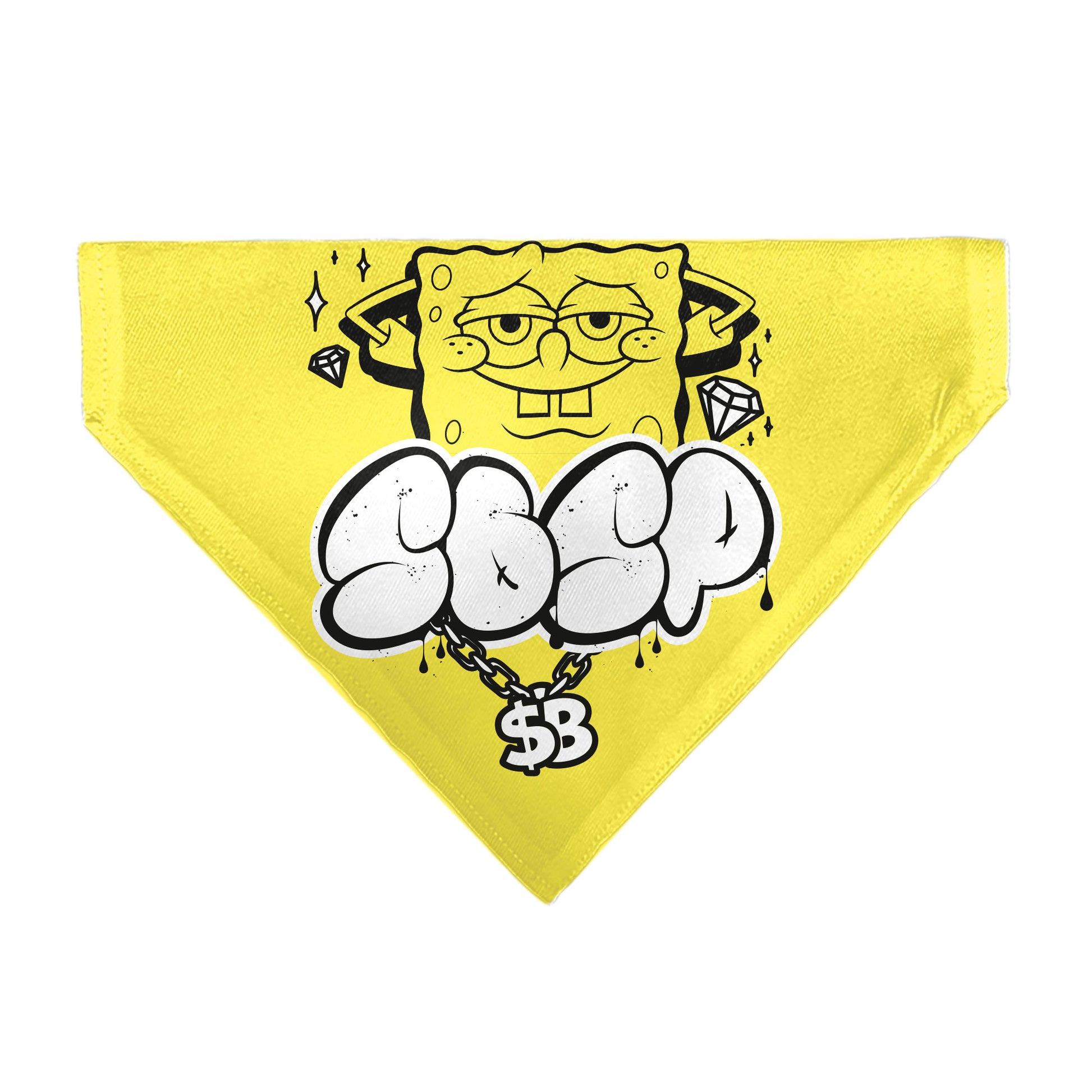 Pet Bandana - SpongeBob SquarePants SPSP $B Chain Pose Yellow Pet Bandanas SpongeBob SquarePants