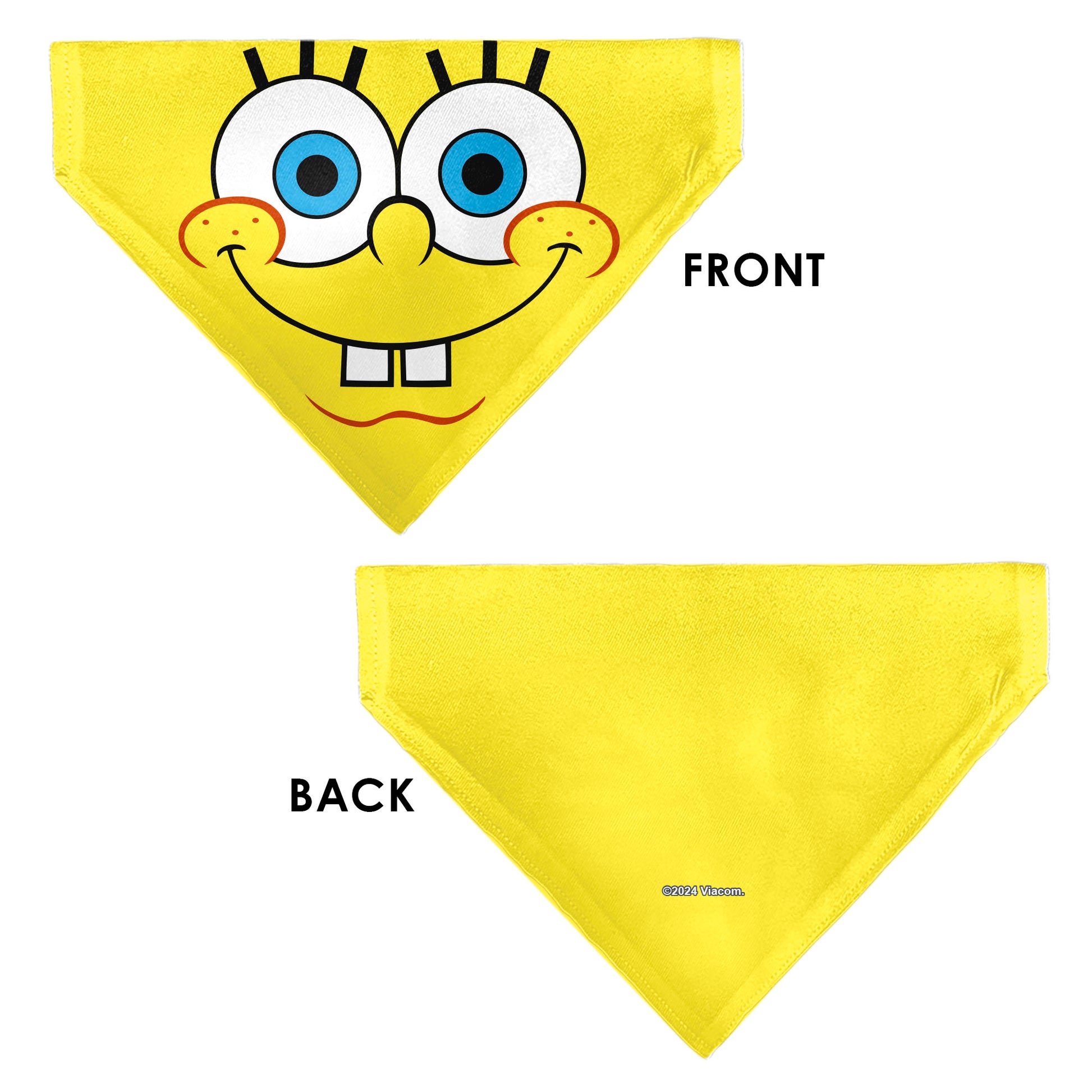 Pet Bandana - SpongeBob SquarePants Face Close-Up Yellow Pet Bandanas SpongeBob SquarePants