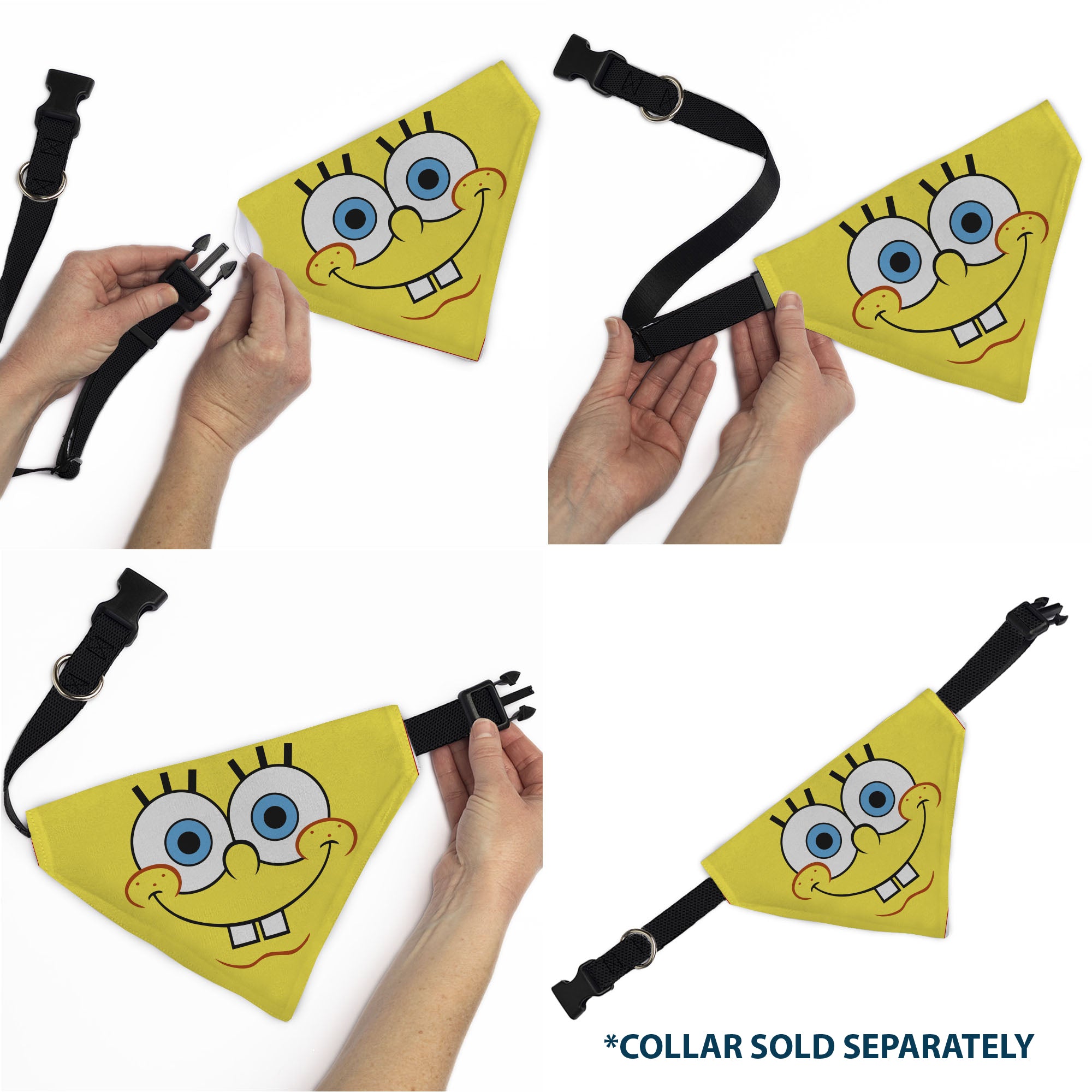 Pet Bandana - SpongeBob SquarePants Face Close-Up Yellow Pet Bandanas SpongeBob SquarePants
