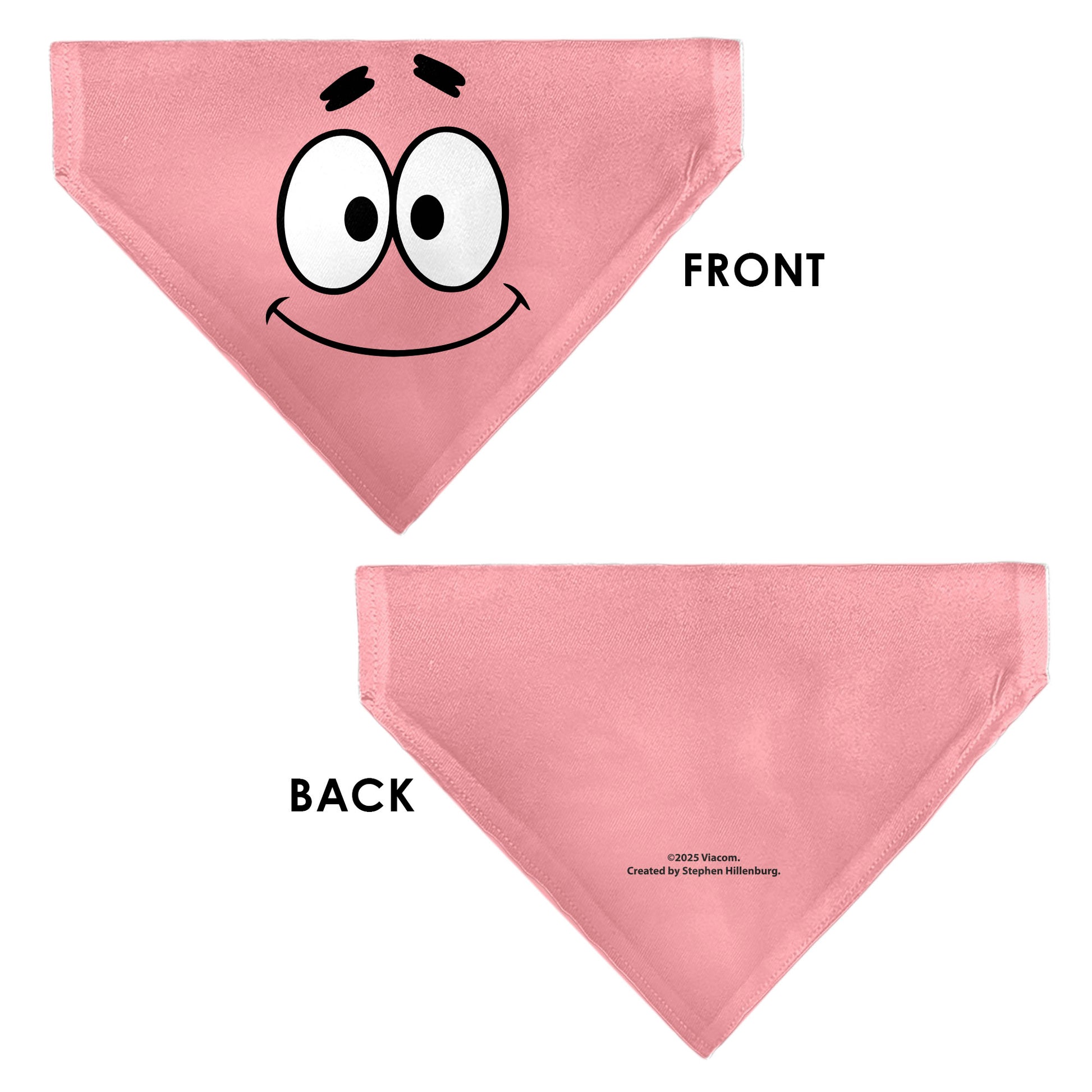 Pet Bandana - SpongeBob SquarePants Patrick Star Character Close-Up Pink Pet Bandanas SpongeBob SquarePants