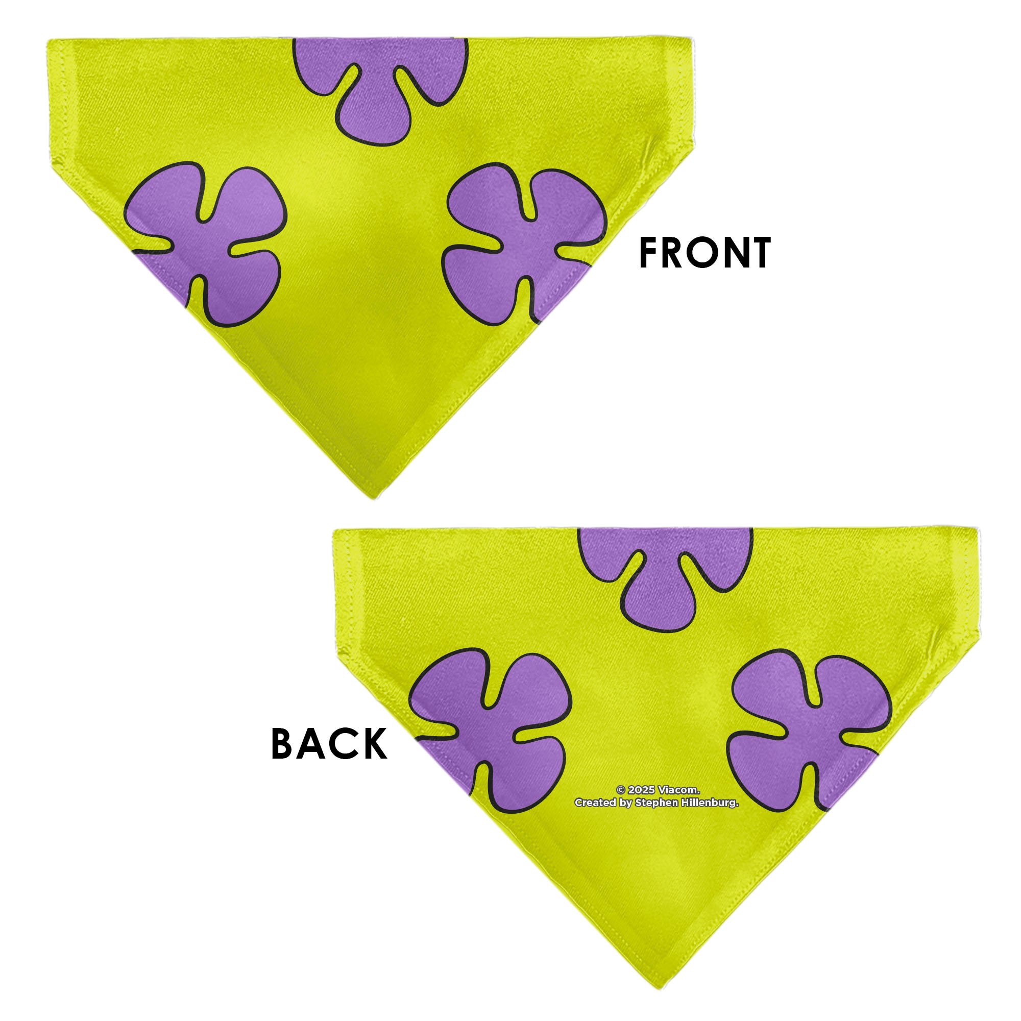Pet Bandana - Patrick Star Shorts Flower Icon Green/Lavender Pet Bandanas SpongeBob SquarePants