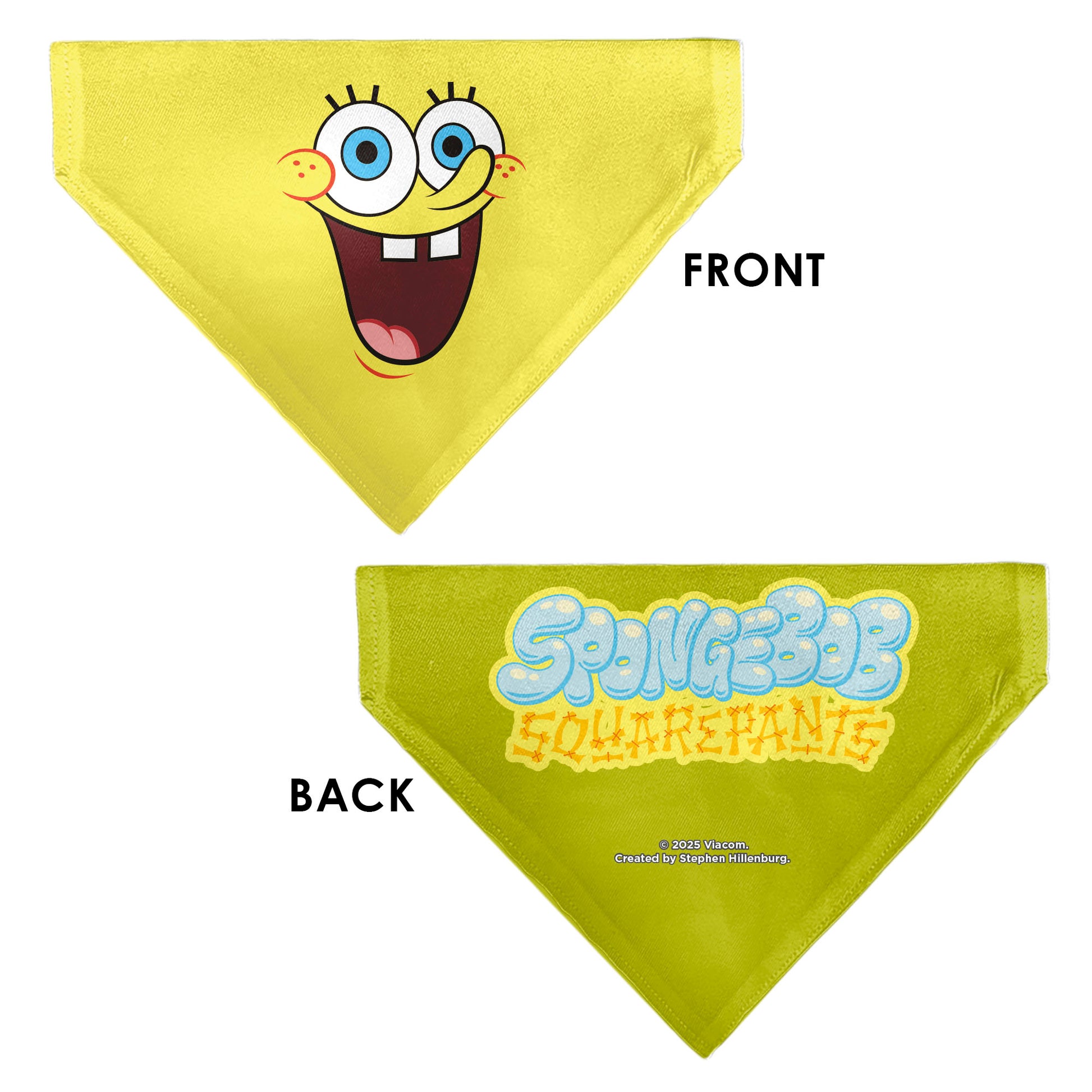 Pet Bandana - SpongeBob SquarePants Excited Smile Expression Yellow Pet Bandanas SpongeBob SquarePants