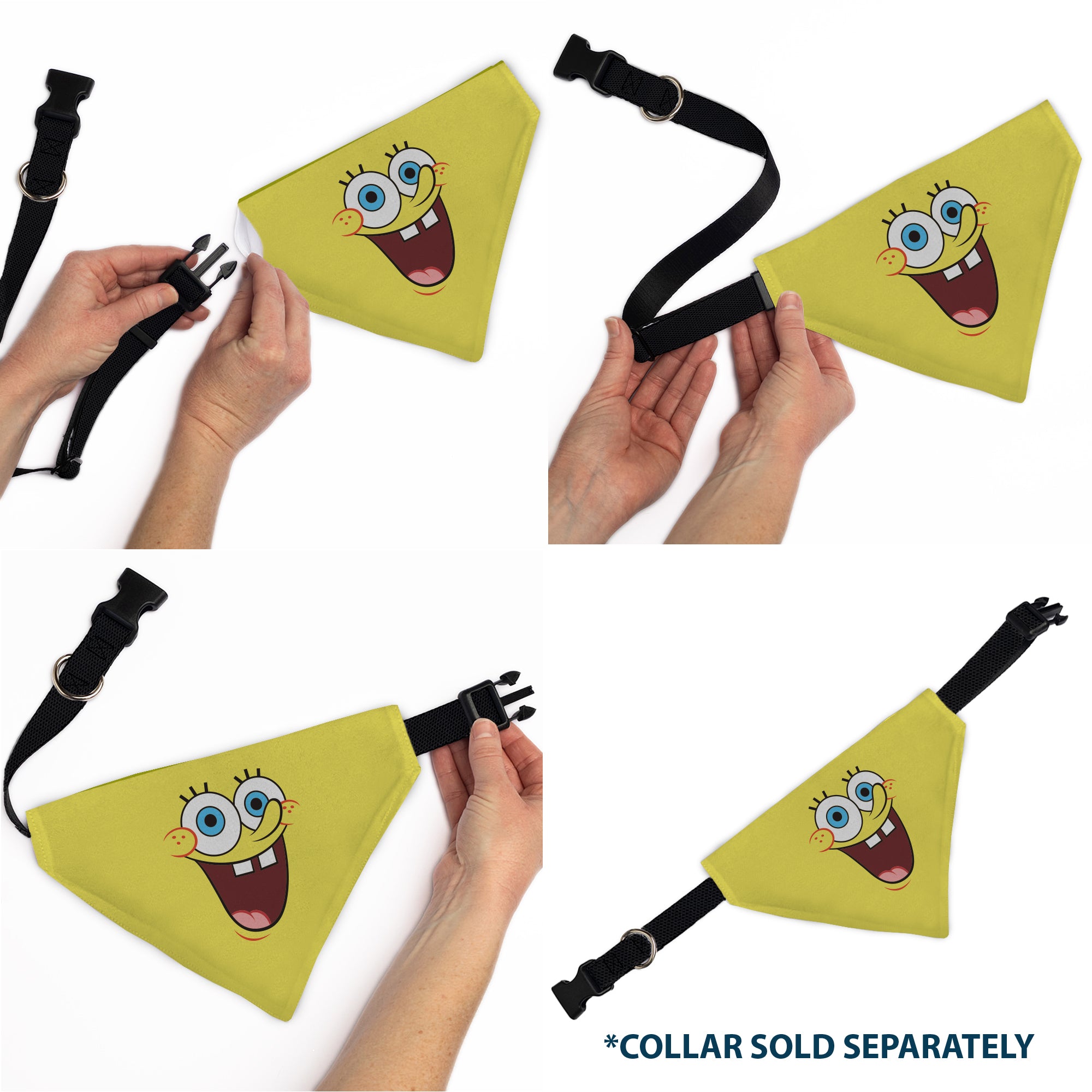 Pet Bandana - SpongeBob SquarePants Excited Smile Expression Yellow Pet Bandanas SpongeBob SquarePants