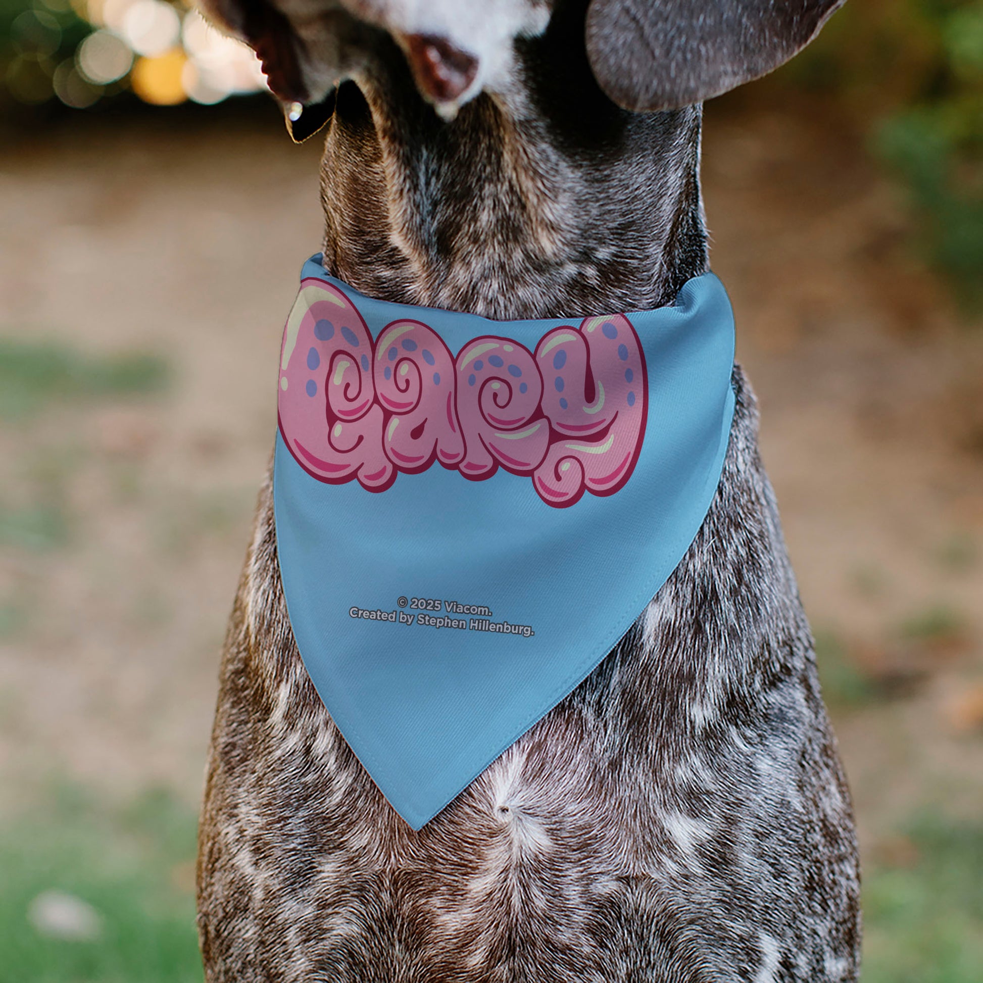 Pet Bandana - GARY the Snail Smiling Face Close-Up and Text Blue/Pinks Pet Bandanas SpongeBob SquarePants