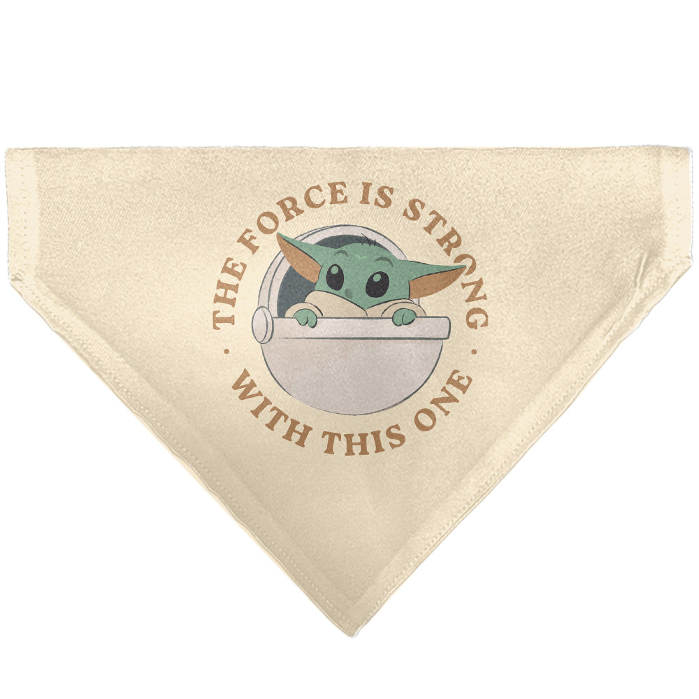 Pet Bandana - Star Wars The Mandalorian THE FORCE IS STRONG Grogu Pod Pose Beige/Tans Pet Bandanas Star Wars