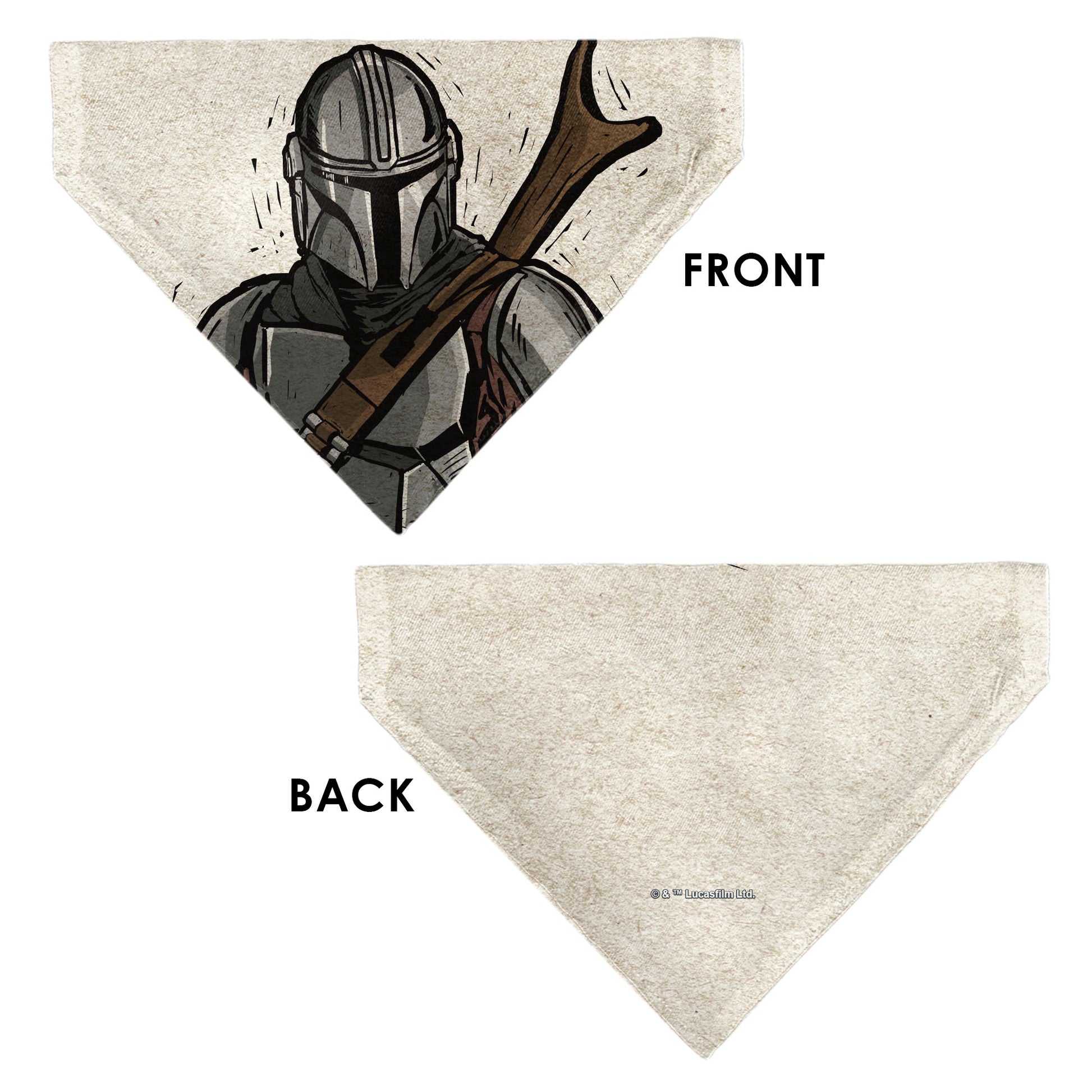 Pet Bandana - Star Wars The Madalorian Impression Painting Beige Pet Bandanas Star Wars