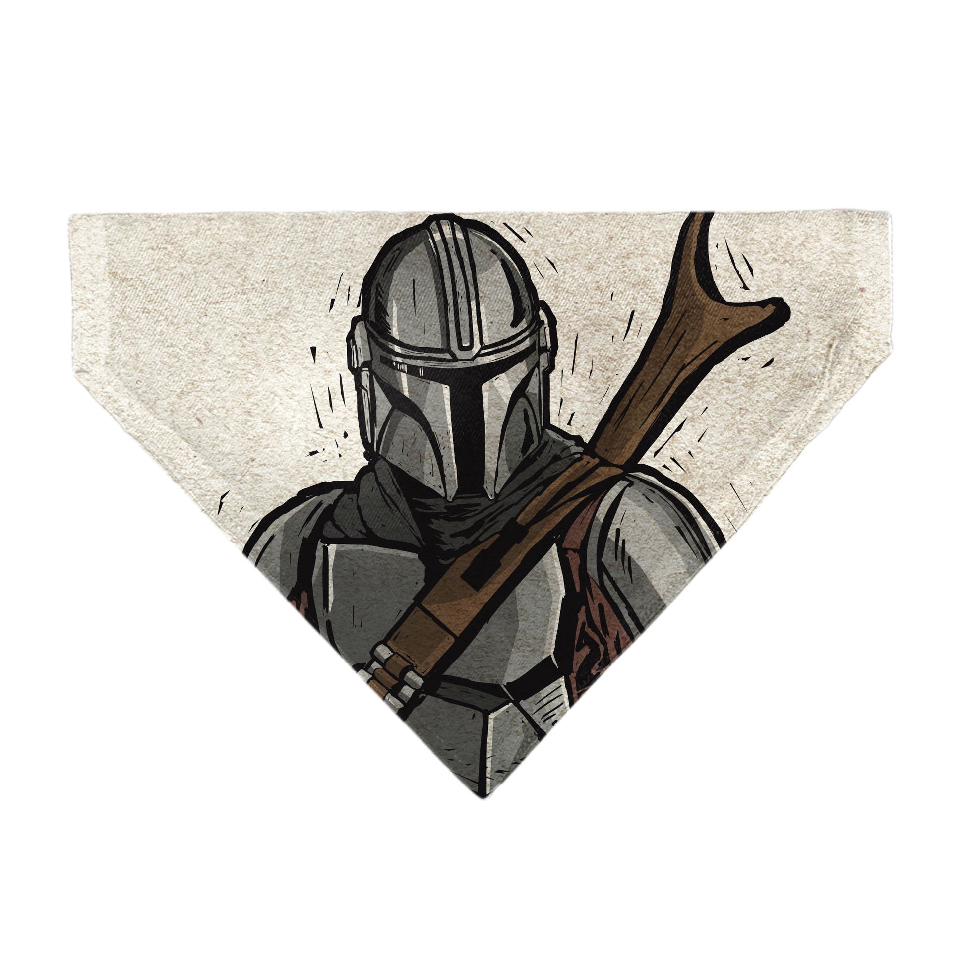 Pet Bandana - Star Wars The Madalorian Impression Painting Beige Pet Bandanas Star Wars