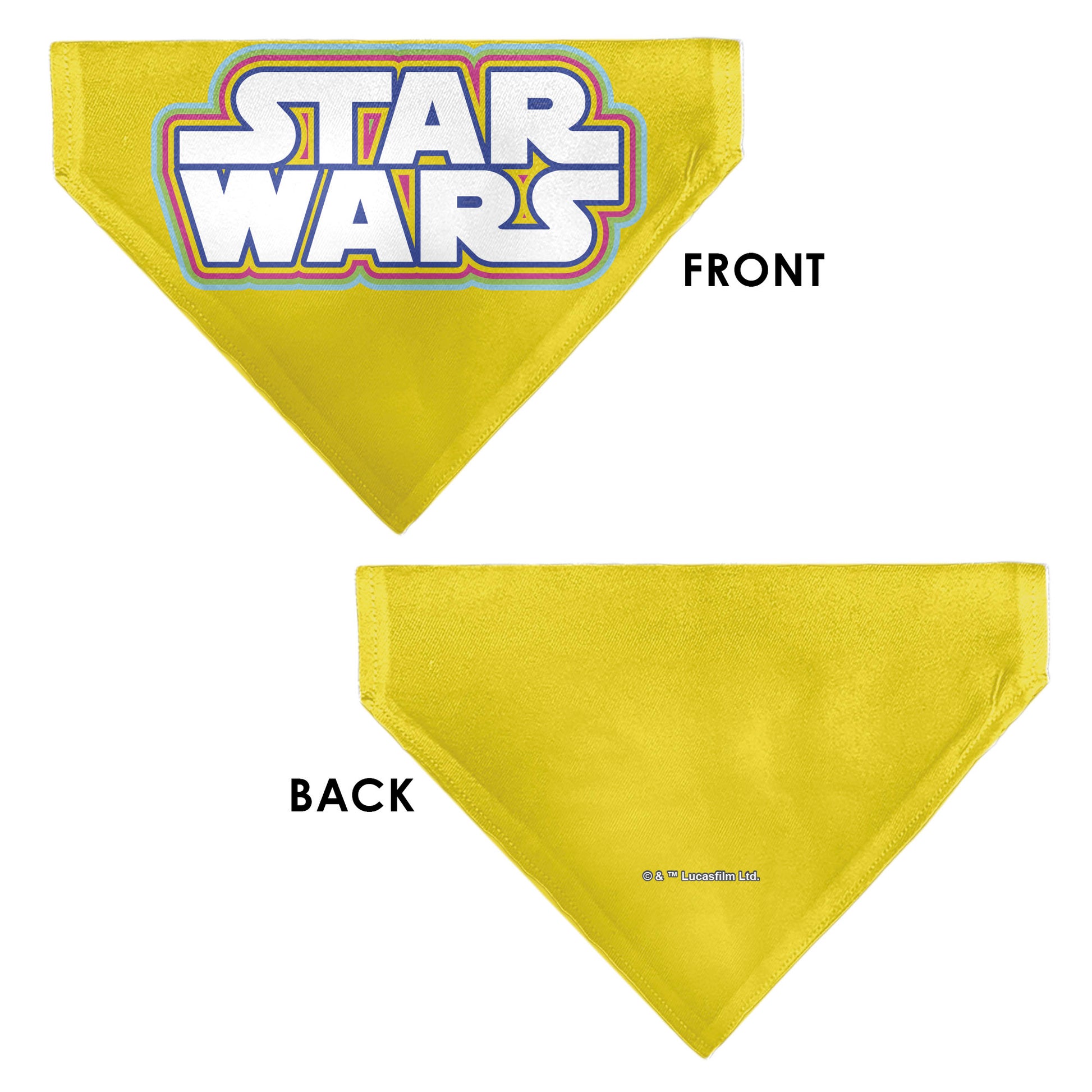 Pet Bandana - STAR WARS Title Logo Yellow/Multi Color/White Pet Bandanas Star Wars