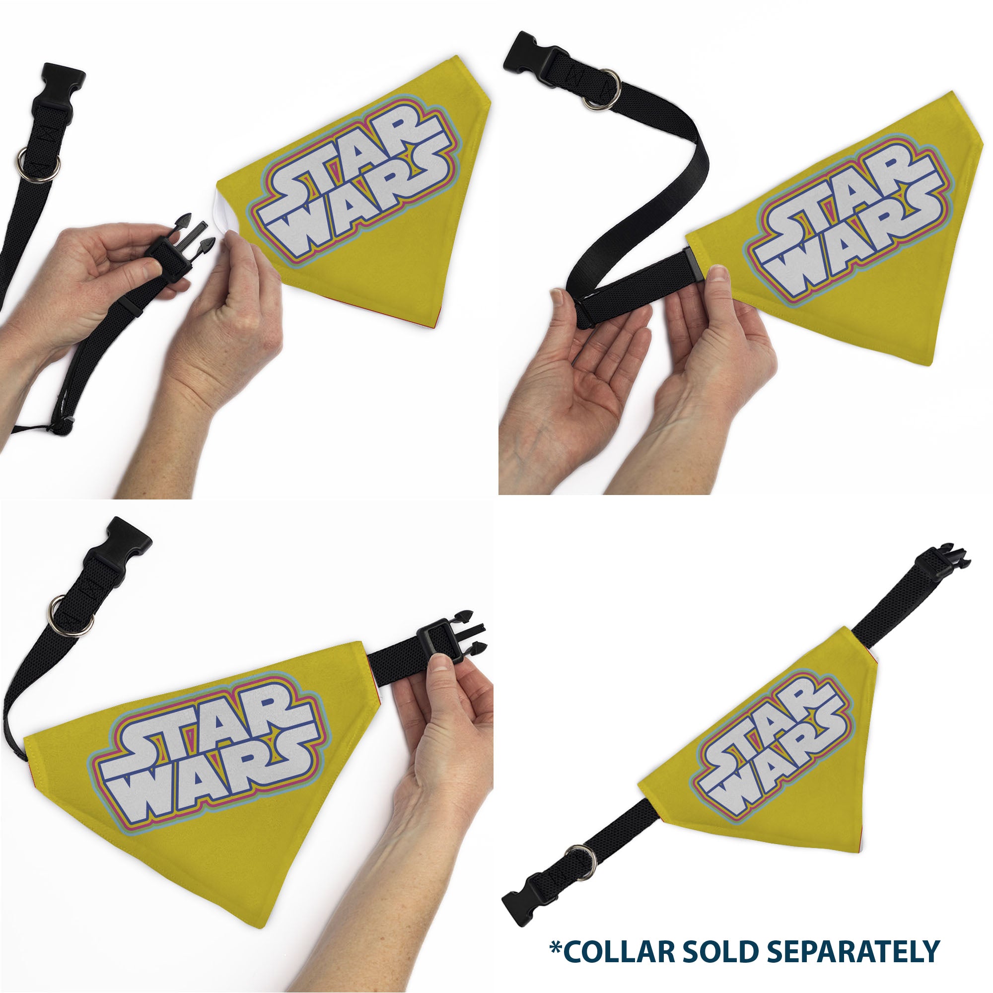 Pet Bandana - STAR WARS Title Logo Yellow/Multi Color/White Pet Bandanas Star Wars