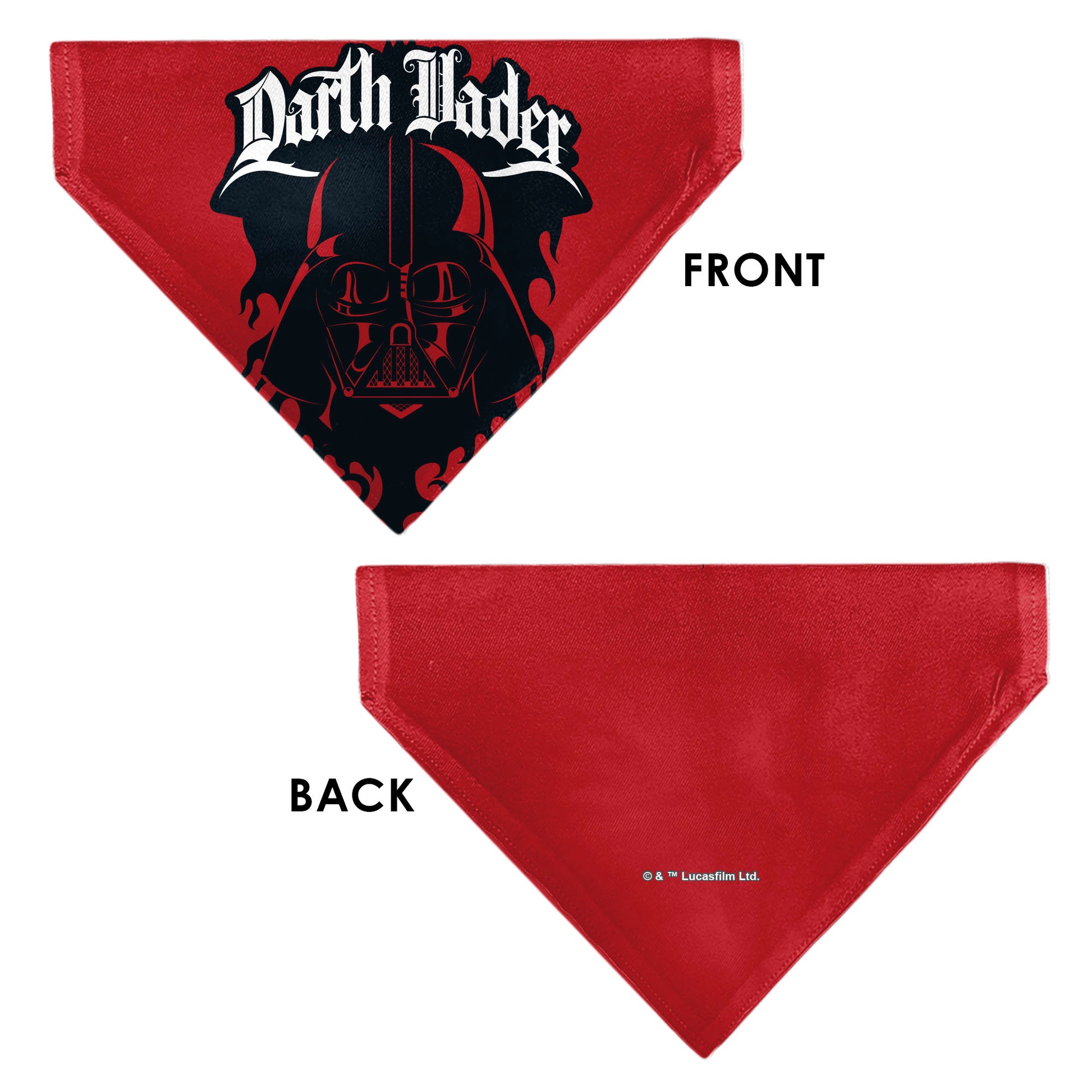 Pet Bandana - Star Wars DARTH VADER Face and Text Flame Red/Black/White Pet Bandanas Star Wars