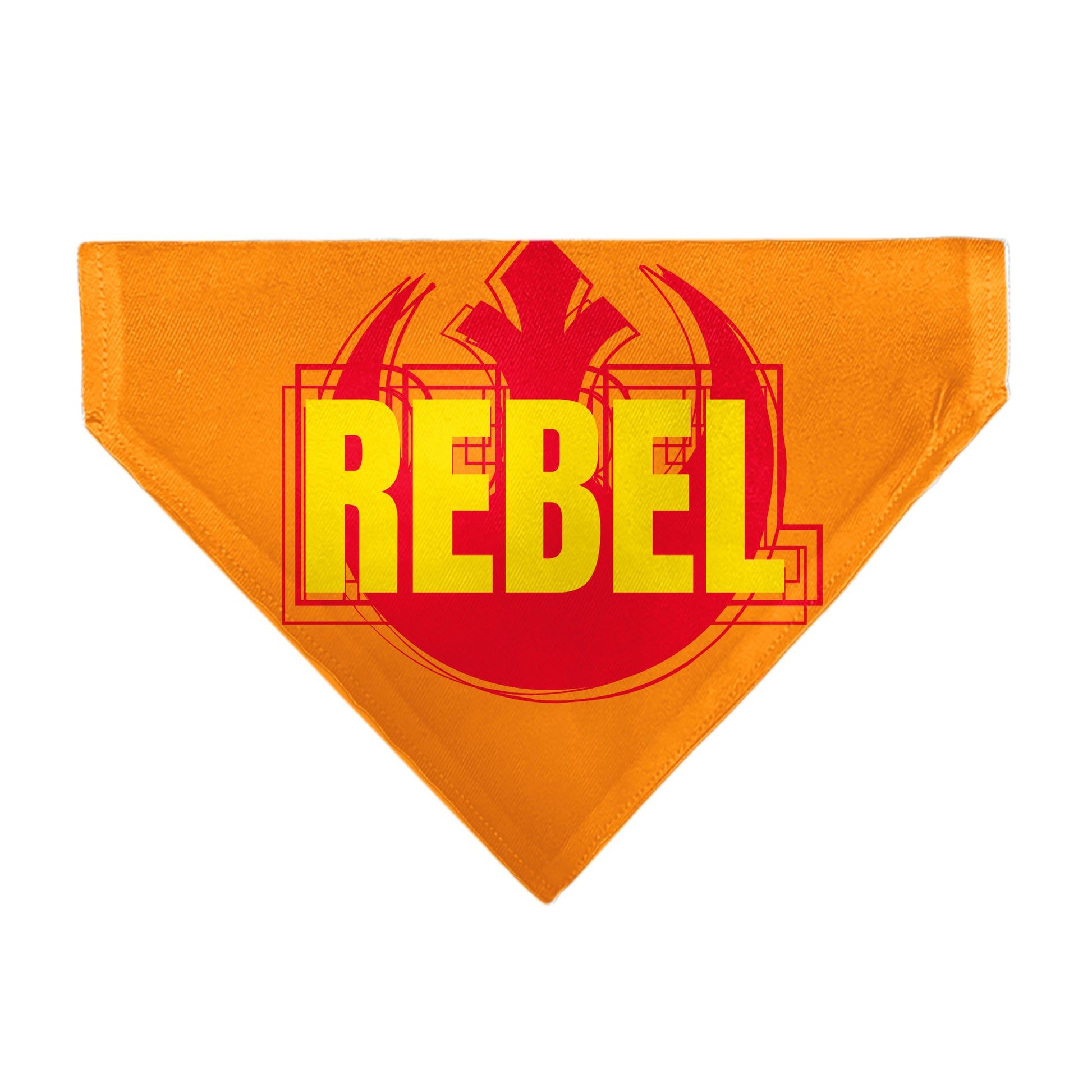 Pet Bandana - Star Wars REBEL Text and Rebel Alliance Insignia Orange/Red/Yellow Pet Bandanas Star Wars