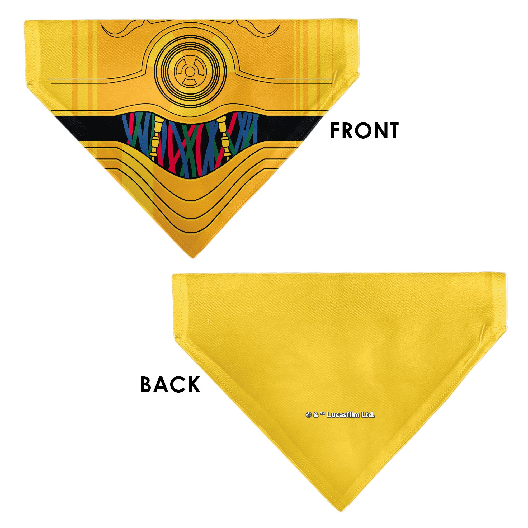 Pet Bandana - Star Wars C-3PO Character Close-Up Yellow Pet Bandanas Star Wars