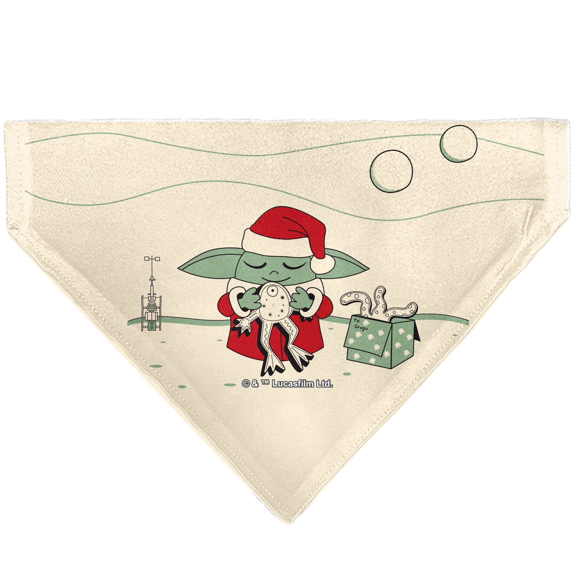 Pet Bandana - Star Wars Holiday Grogu Baby Yoga Santa Claus Scenes Pet Bandanas Star Wars