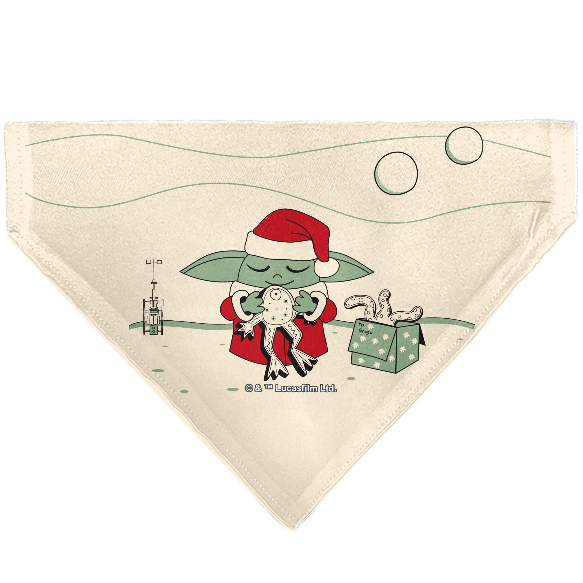 Pet Bandana - Star Wars Holiday Grogu Baby Yoga Santa Claus Scenes Pet Bandanas Star Wars
