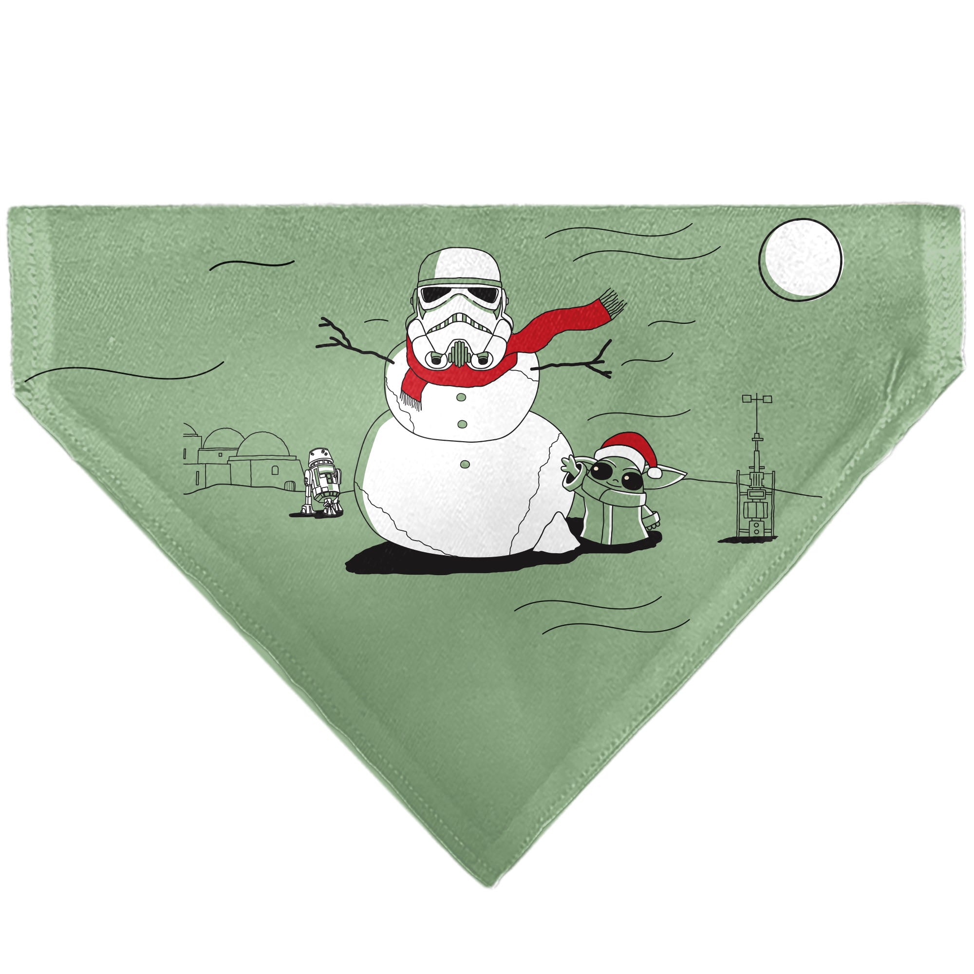 Pet Bandana - Star Wars Holiday Grogu Baby Yoga Santa Claus Scenes Pet Bandanas Star Wars