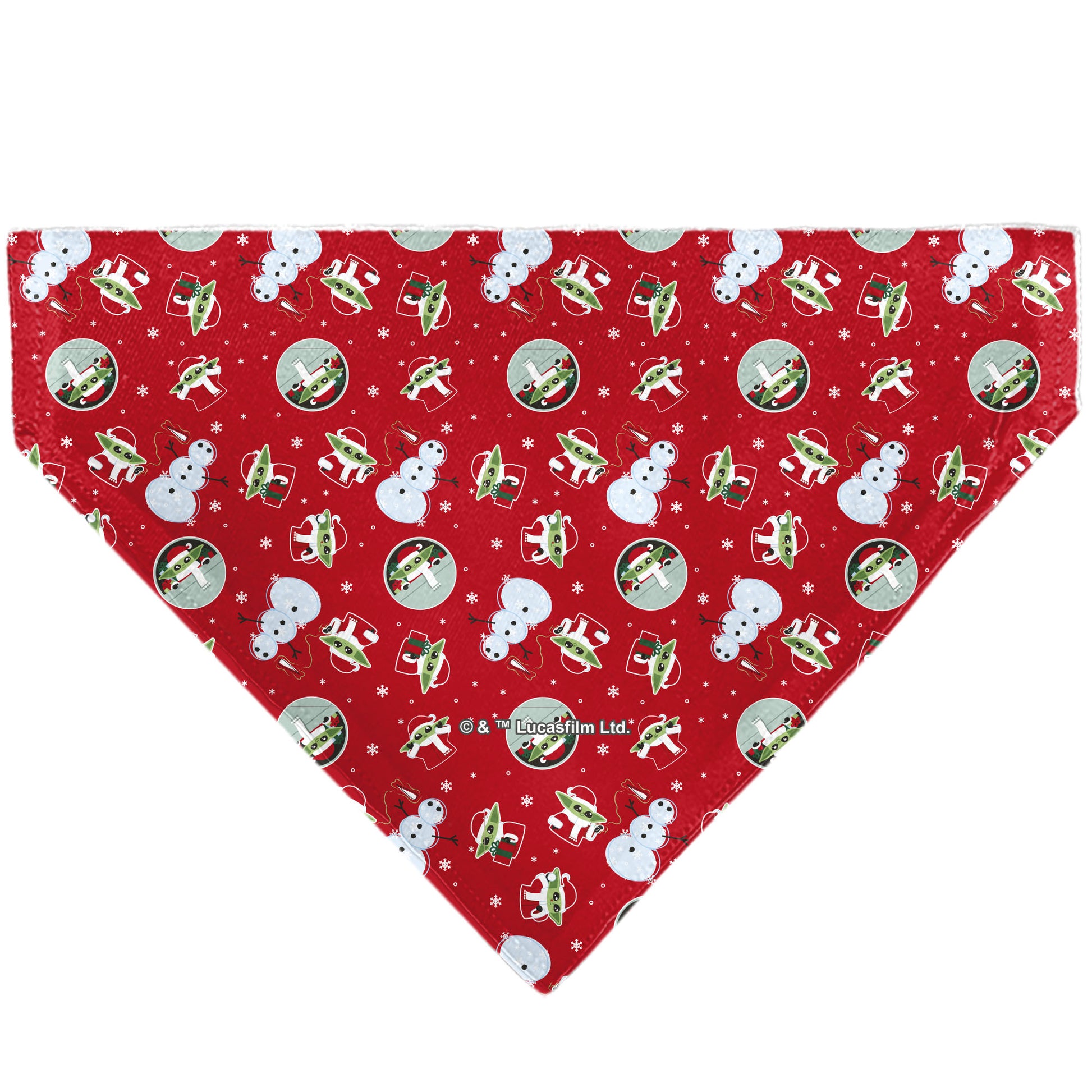 Pet Bandana - Star Wars Holiday Grogu Baby Yoga GALAXY GREETING'S Pose and Icons Red Pet Bandanas Star Wars