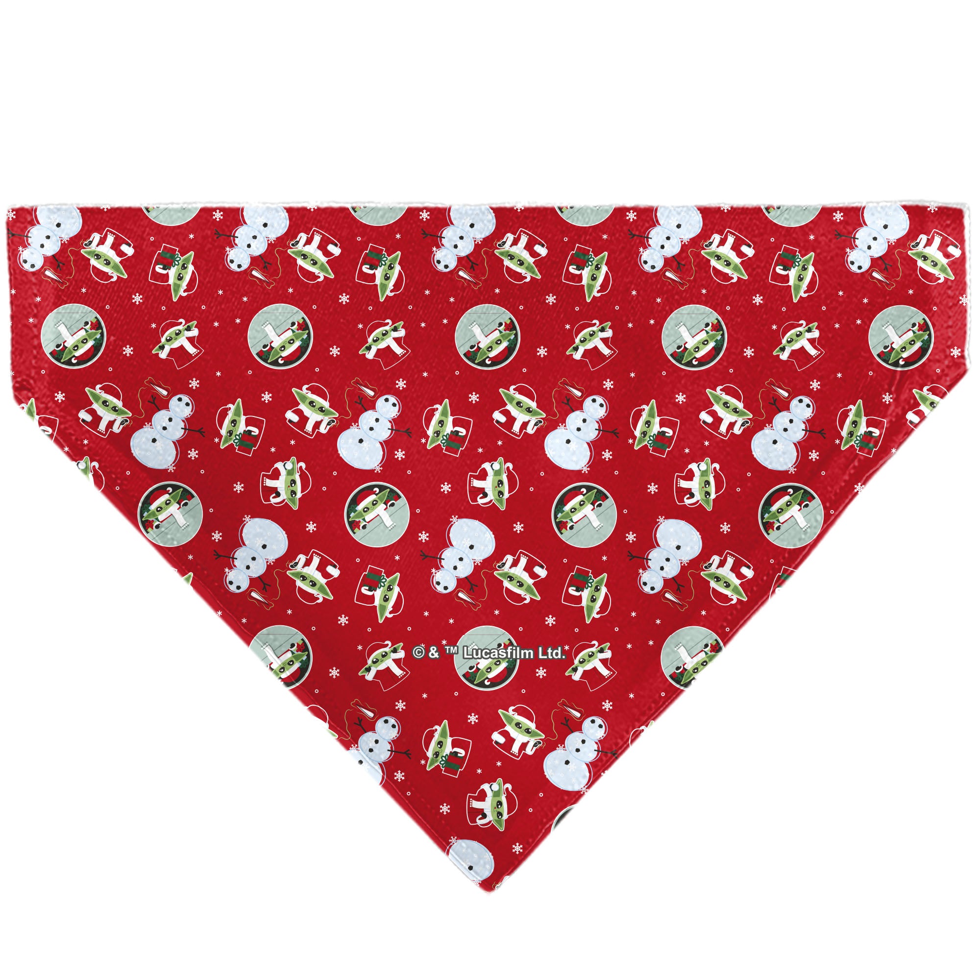 Pet Bandana - Star Wars Holiday Grogu Baby Yoga GALAXY GREETING'S Pose and Icons Red Pet Bandanas Star Wars