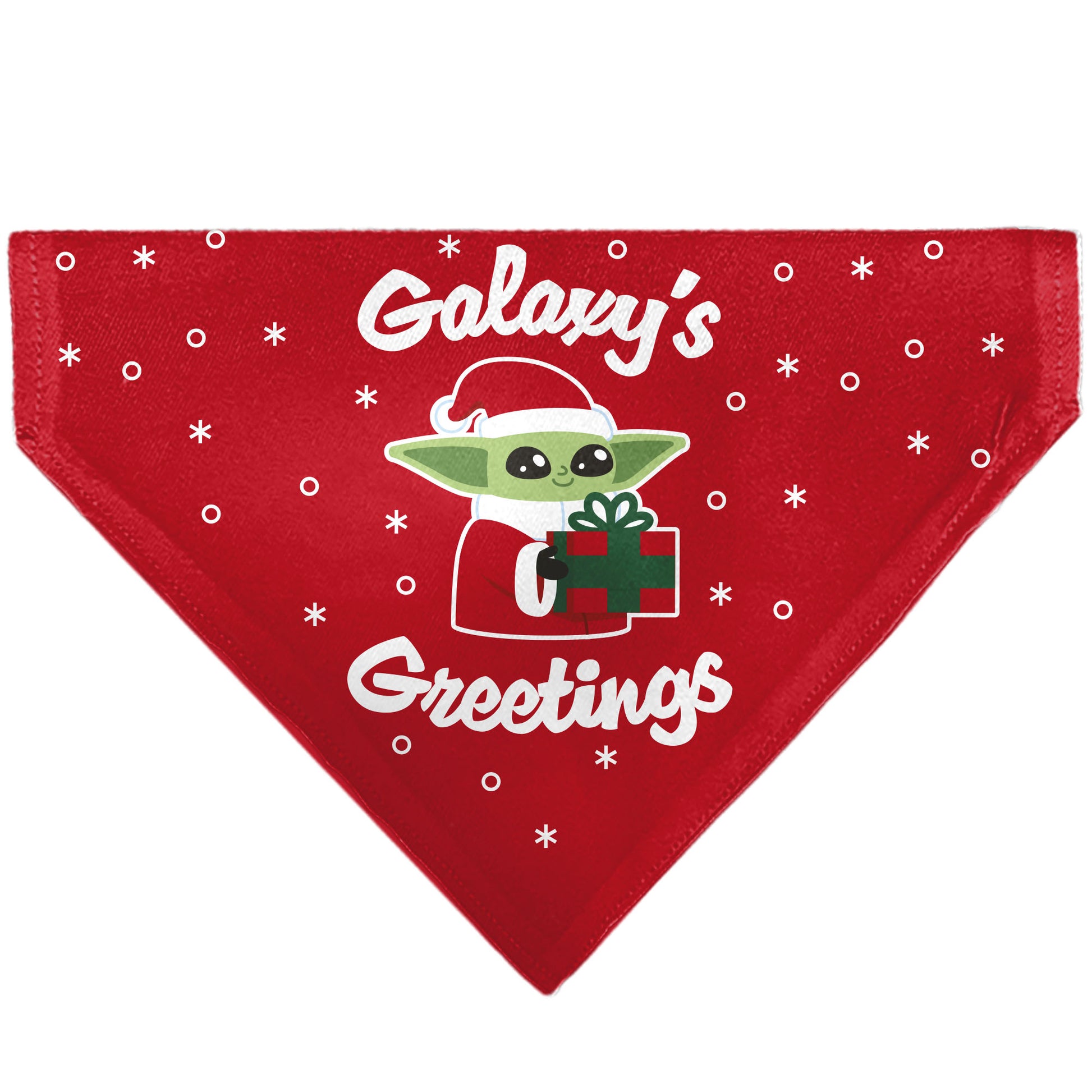 Pet Bandana - Star Wars Holiday Grogu Baby Yoga GALAXY GREETING'S Pose and Icons Red Pet Bandanas Star Wars