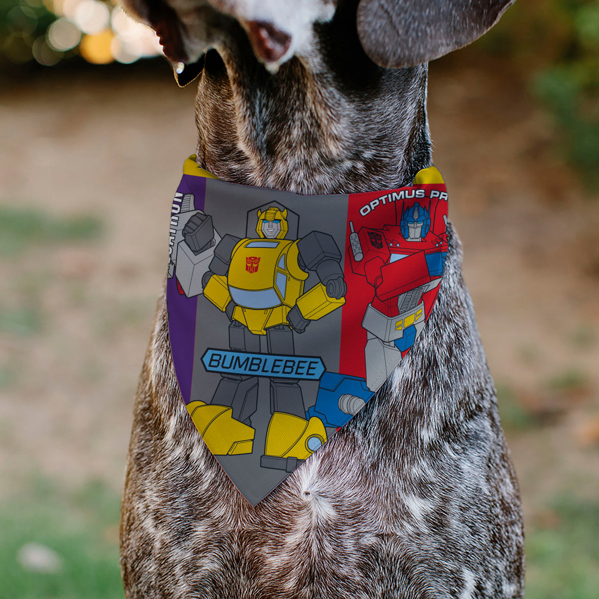 Pet Bandana - Transformers Three Character Pose Blocks Multi Color Pet Bandanas Transformers