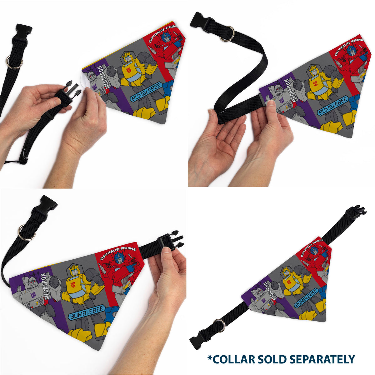 Pet Bandana - Transformers Three Character Pose Blocks Multi Color Pet Bandanas Transformers