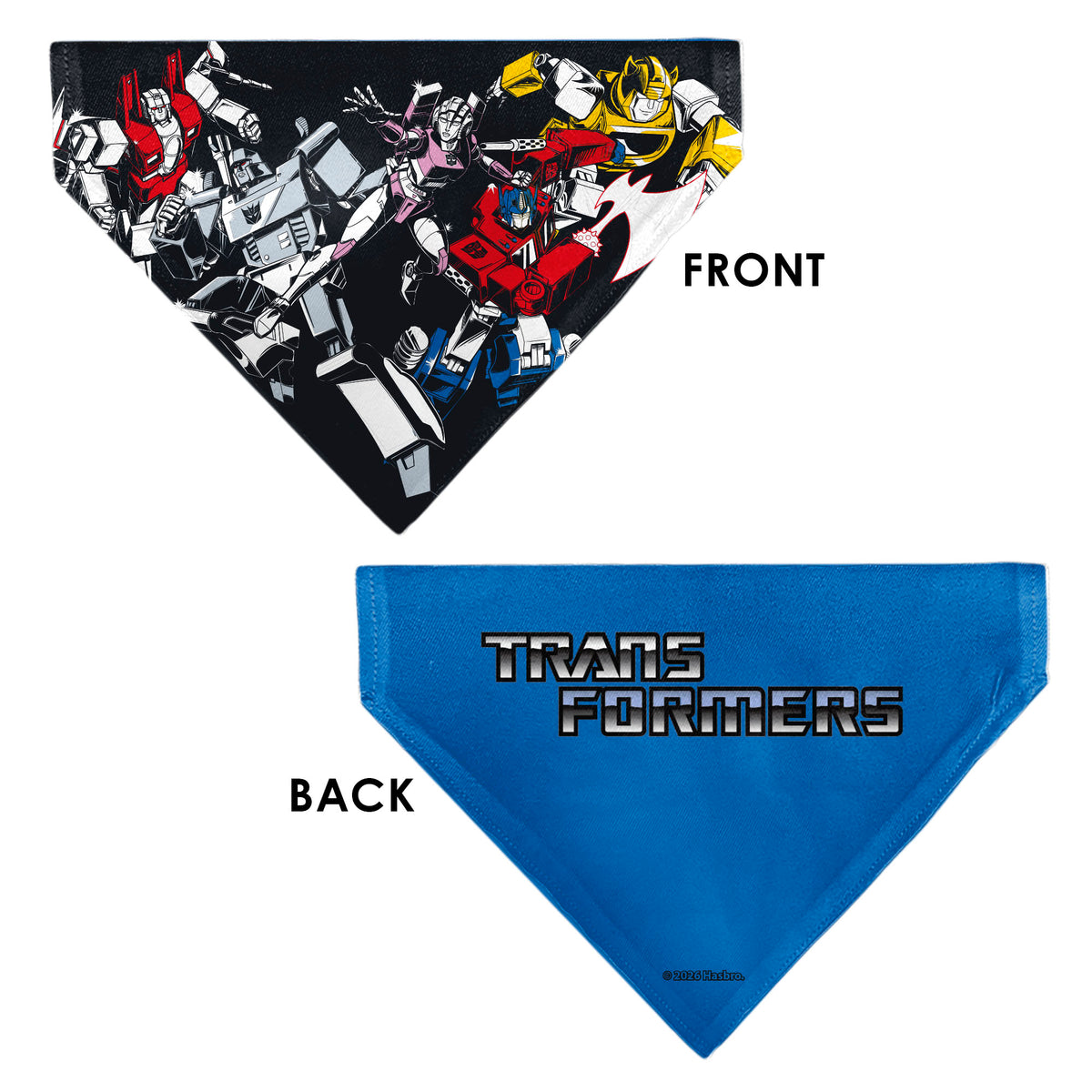 Pet Bandana - TRANSFORMERS Five Character Group Pose Black/Multi Color Pet Bandanas Transformers