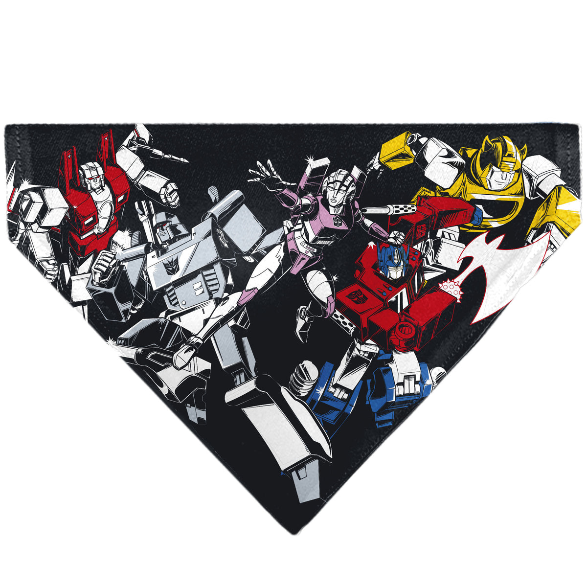 Pet Bandana - TRANSFORMERS Five Character Group Pose Black/Multi Color Pet Bandanas Transformers