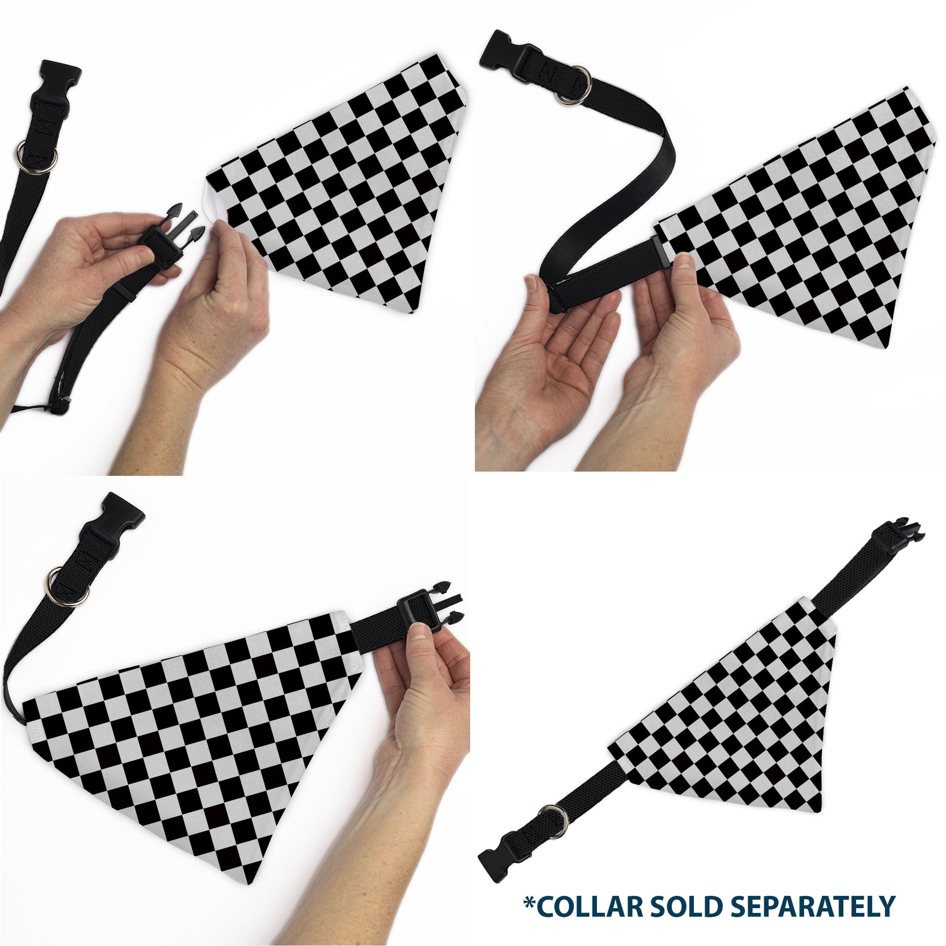 Pet Bandana - Checker Black/White Pet Bandanas Buckle-Down
