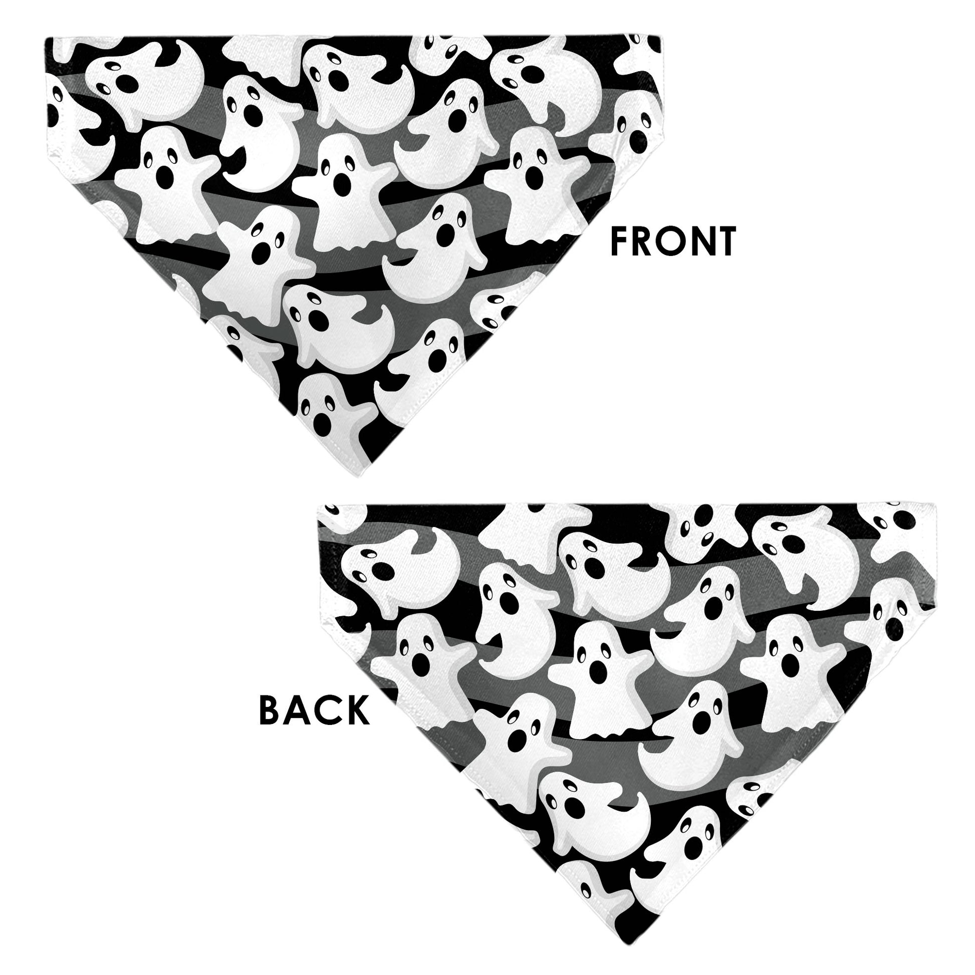 Pet Bandana - Ghosts Scattered Black/White Pet Bandanas Buckle-Down
