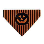 Pet Bandana - Jack-o'-Lantern Pumpkin Stripe Orange/Black Pet Bandanas Buckle-Down