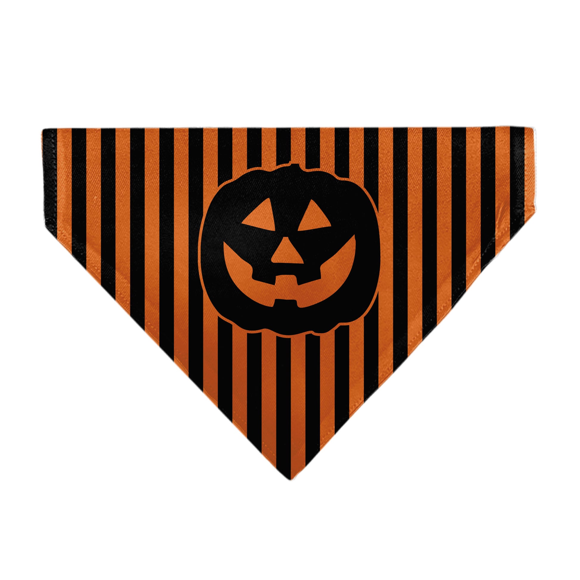 Pet Bandana - Jack-o'-Lantern Pumpkin Stripe Orange/Black Pet Bandanas Buckle-Down