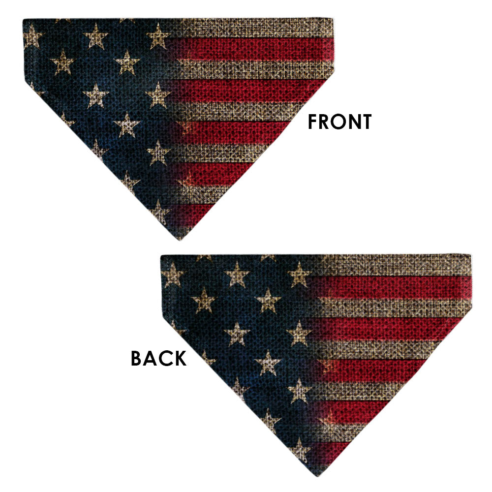 Pet Bandana - Vintage US Flag Stretch Pet Bandanas Buckle-Down