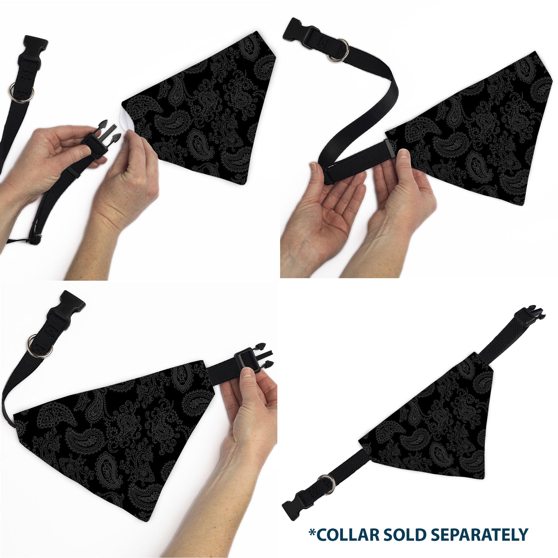 Pet Bandana - Bandana Black/Gray Pet Bandanas Buckle-Down