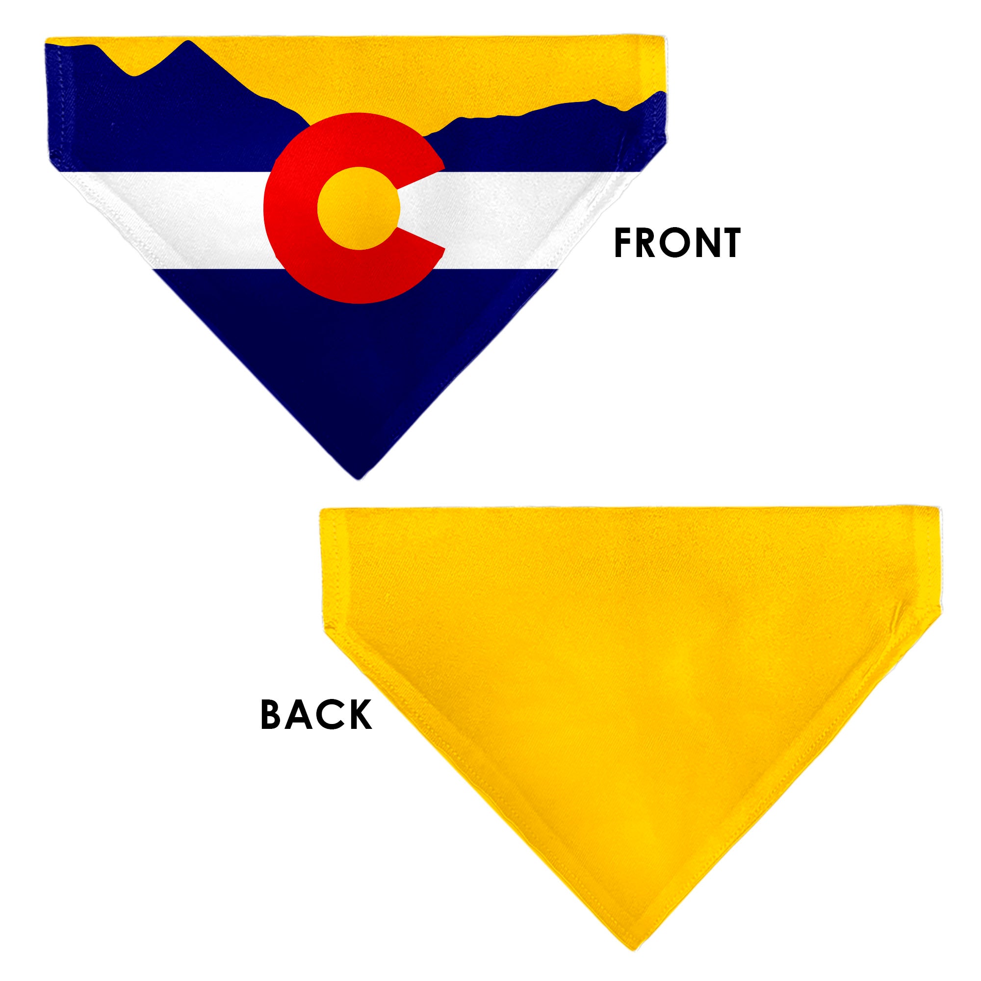 Pet Bandana - Colorado Flag/Mountain Silhouette Yellow Pet Bandanas Buckle-Down