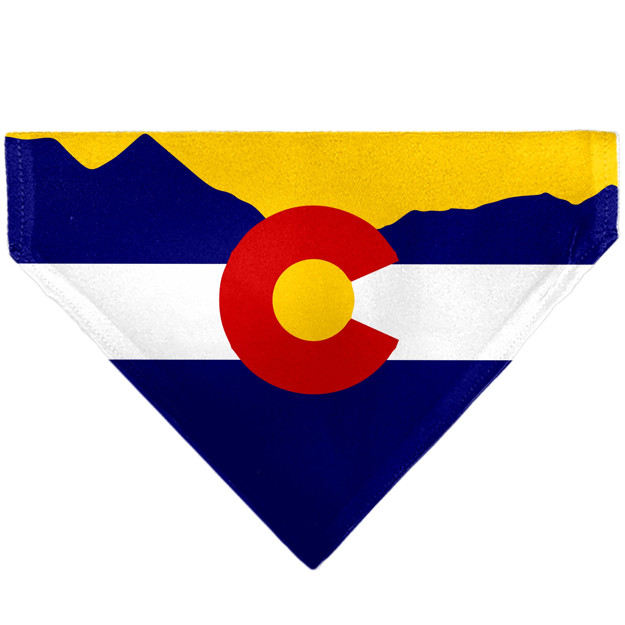 Pet Bandana - Colorado Flag/Mountain Silhouette Yellow Pet Bandanas Buckle-Down